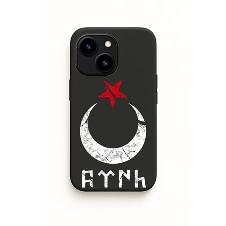 iPhone Göktürk Türk Sembollü Kılıfı Ay Yıldız Baskılı Kadife İç Yüzey