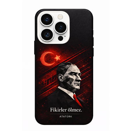 iPhone Uyumlu Atatürk Baskılı Fikirler Ölmez Yazılı Tüm Modeller