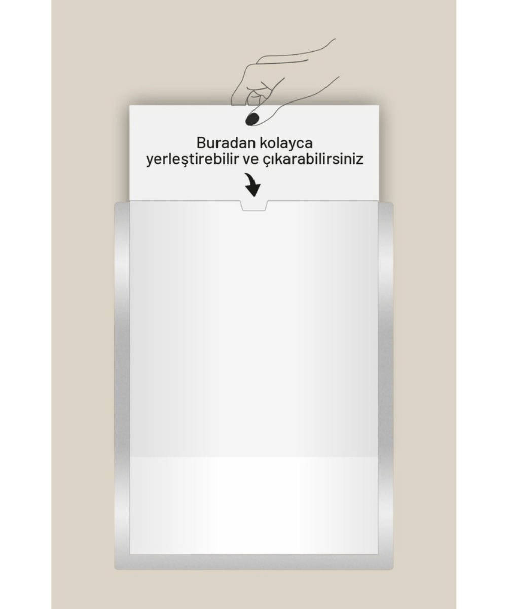 10 Adet A4 Gümüş Değiştirilebilir Föylük