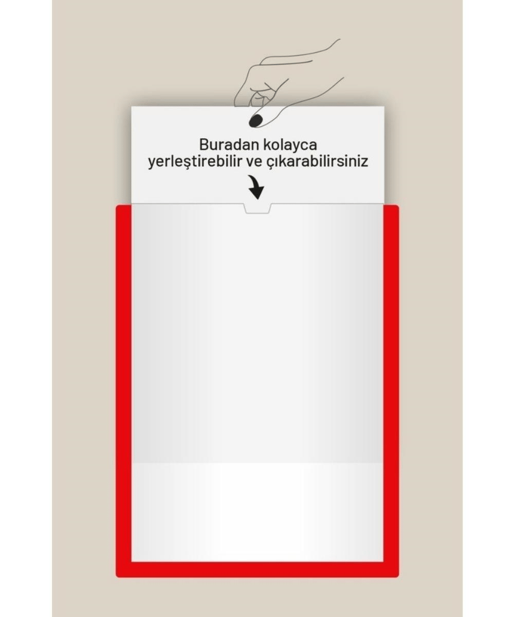 10 Adet A4 Kırmızı Değiştirilebilir Föylük