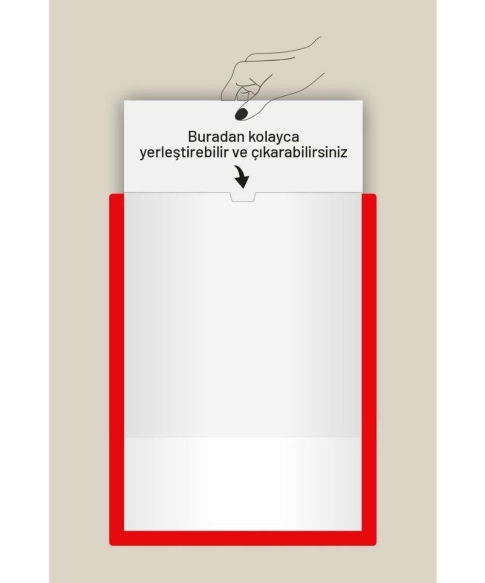 10 Adet A4 Kırmızı Değiştirilebilir Föylük