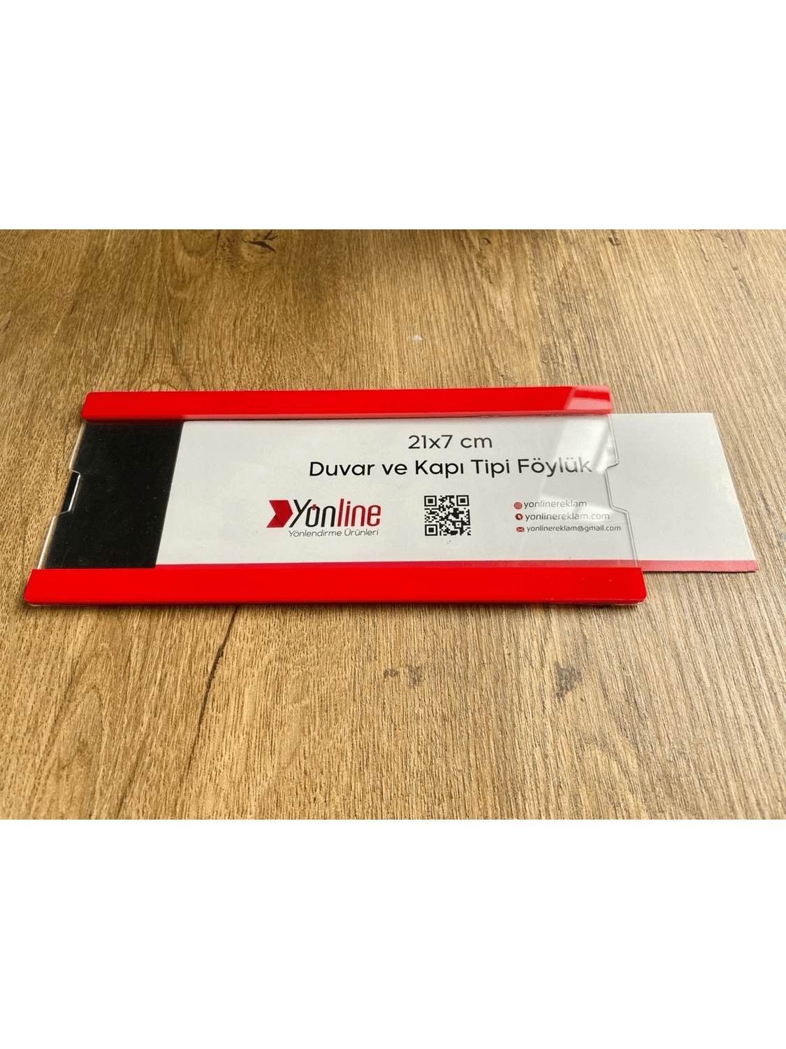 Kapı ve Duvar Tipi Kolay Değiştirilebilir A4 1/3 Föylük Kırmızı