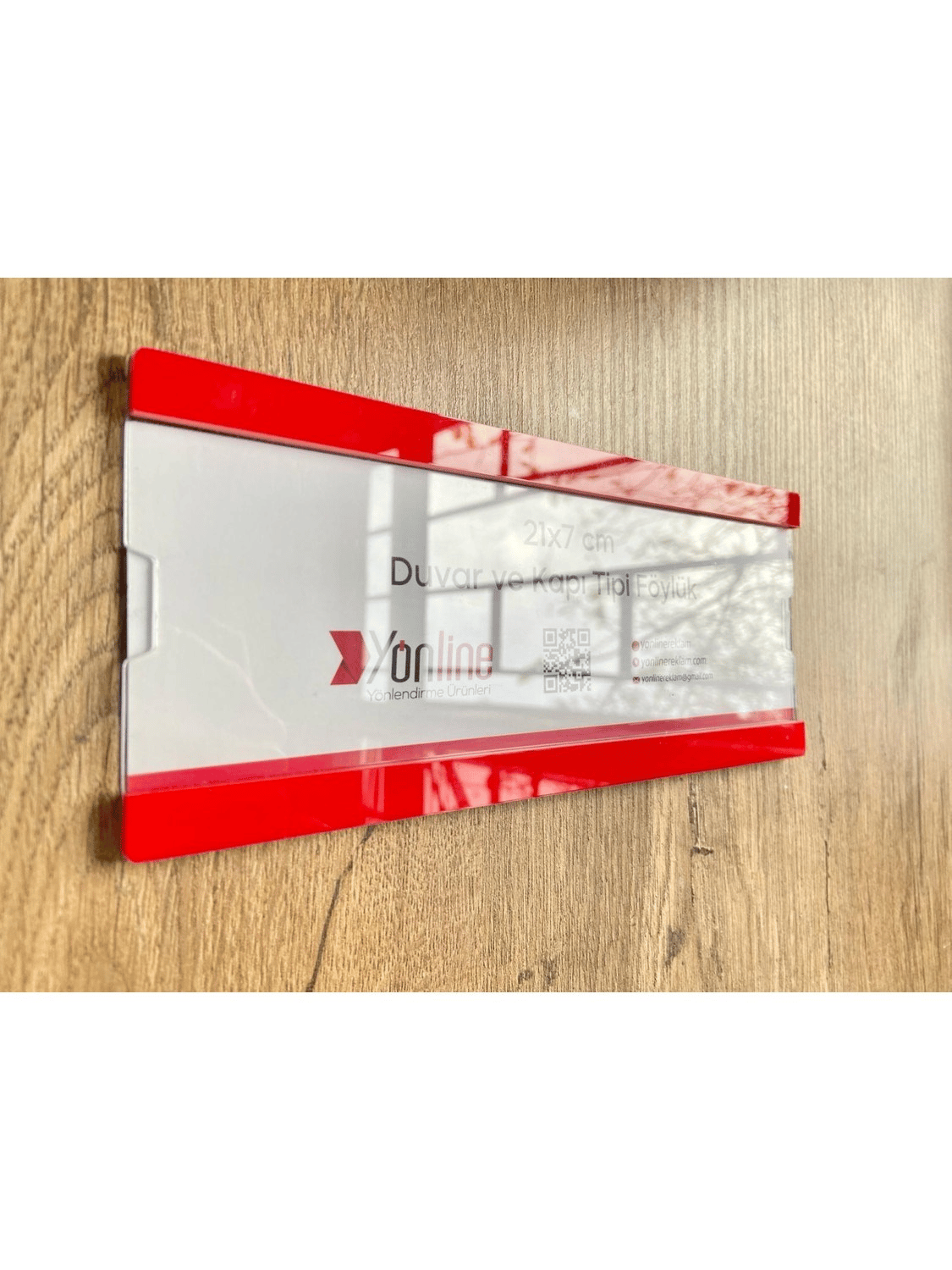 Kapı ve Duvar Tipi Kolay Değiştirilebilir A4 1/3 Föylük Kırmızı