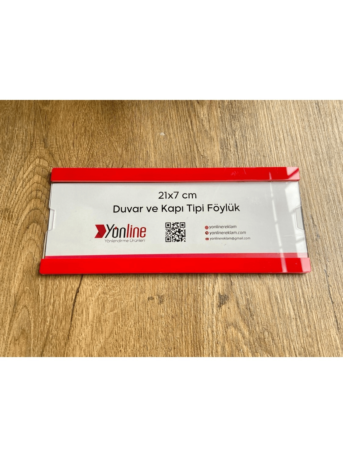 Kapı ve Duvar Tipi Kolay Değiştirilebilir A4 1/3 Föylük Kırmızı