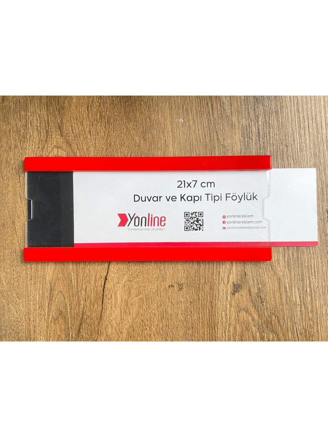 Kapı ve Duvar Tipi Kolay Değiştirilebilir A4 1/3 Föylük Kırmızı