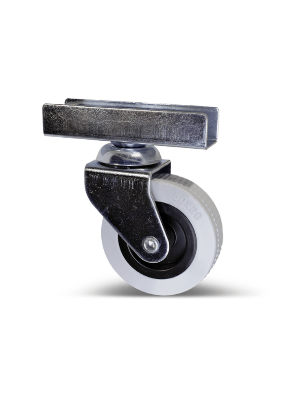 18mm U Geçme Masa Tekeri Sehpa Tekeri(7cm)(GRİ)(18mm U Geçme 50x20mm)