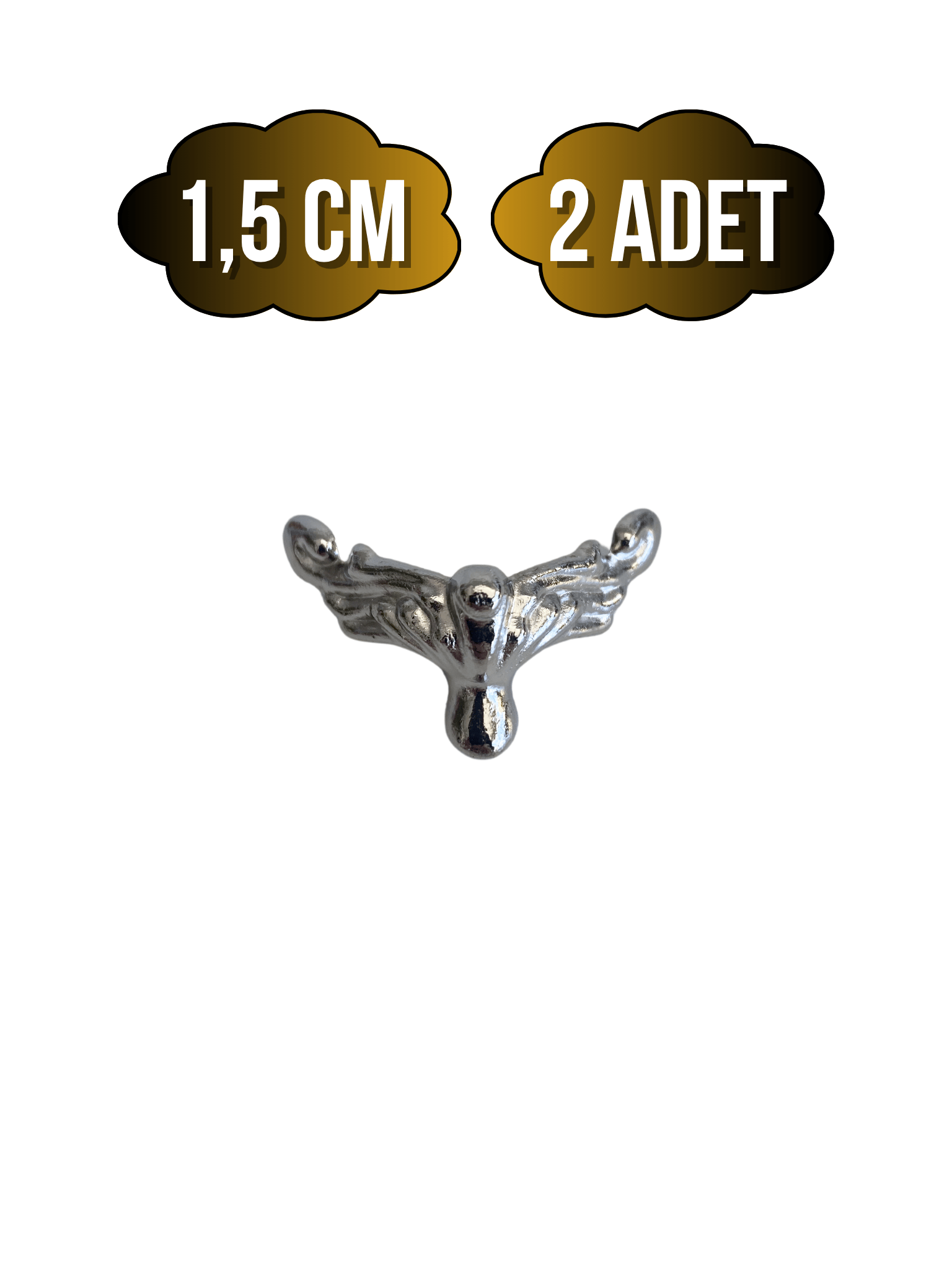 Anka 1.5cm Metal Ayak Çeyiz ve Hediye Kutusu Mobilya Ayağı(1.5CM)(GÜMÜŞ)