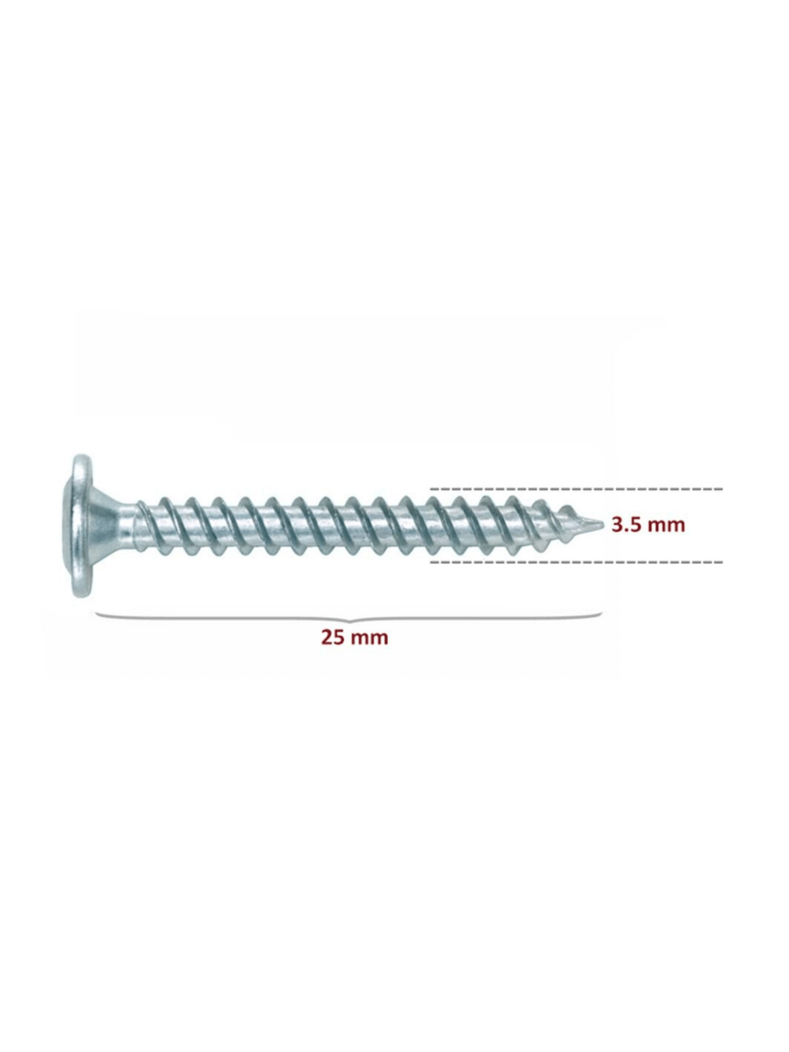 Arkalık Vidası 3,5x25mm Pullu Çinko Ahşap MDF Arkalık Montaj Vidası(3,5x25mm)