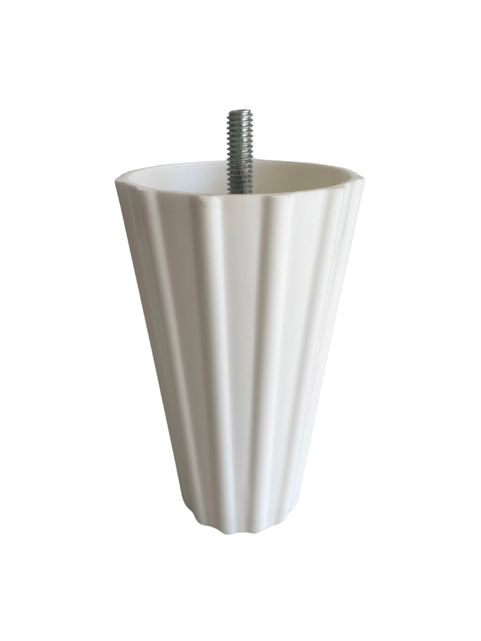 Armut Beyaz Plastik 12 cm Ayak 8 mm Vidalı Mobilya Koltuk ve Baza Ayağı(12cm)(BEYAZ)(8mm VİDALI PASOLU)