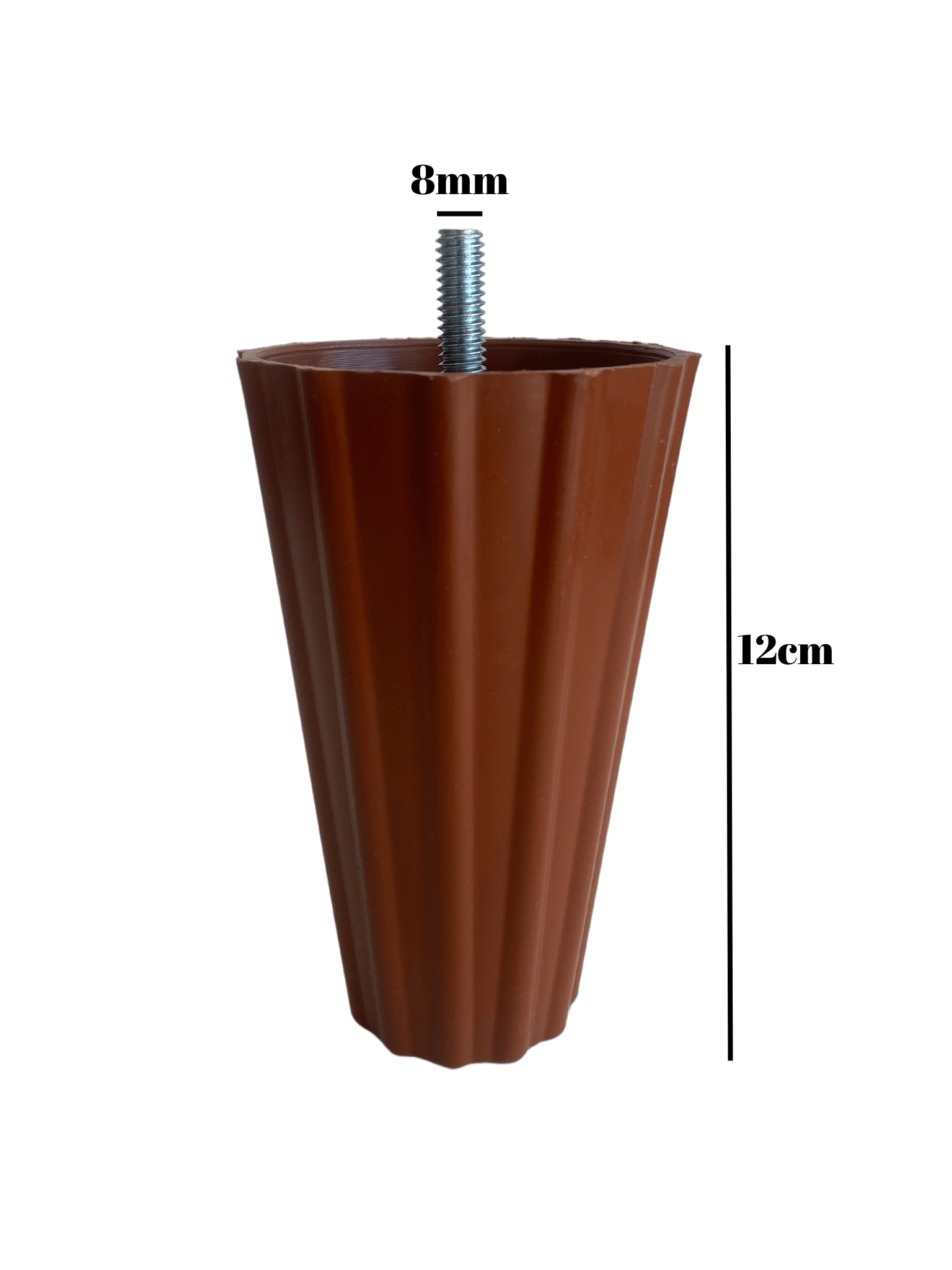 Armut Kahverengi Plastik 12 cm Ayak 8 mm Vidalı Mobilya Koltuk ve Baza Ayağı(12cm)(KAHVERENGİ)(8mm VİDALI PASOLU)