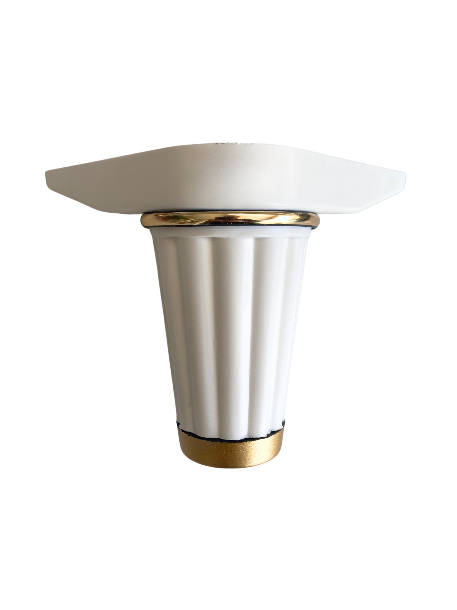 Babil 12 cm Plastik Ayak Mobilya Masa ve Dolap Ayağı(12 cm)(BEYAZ - ALTIN)