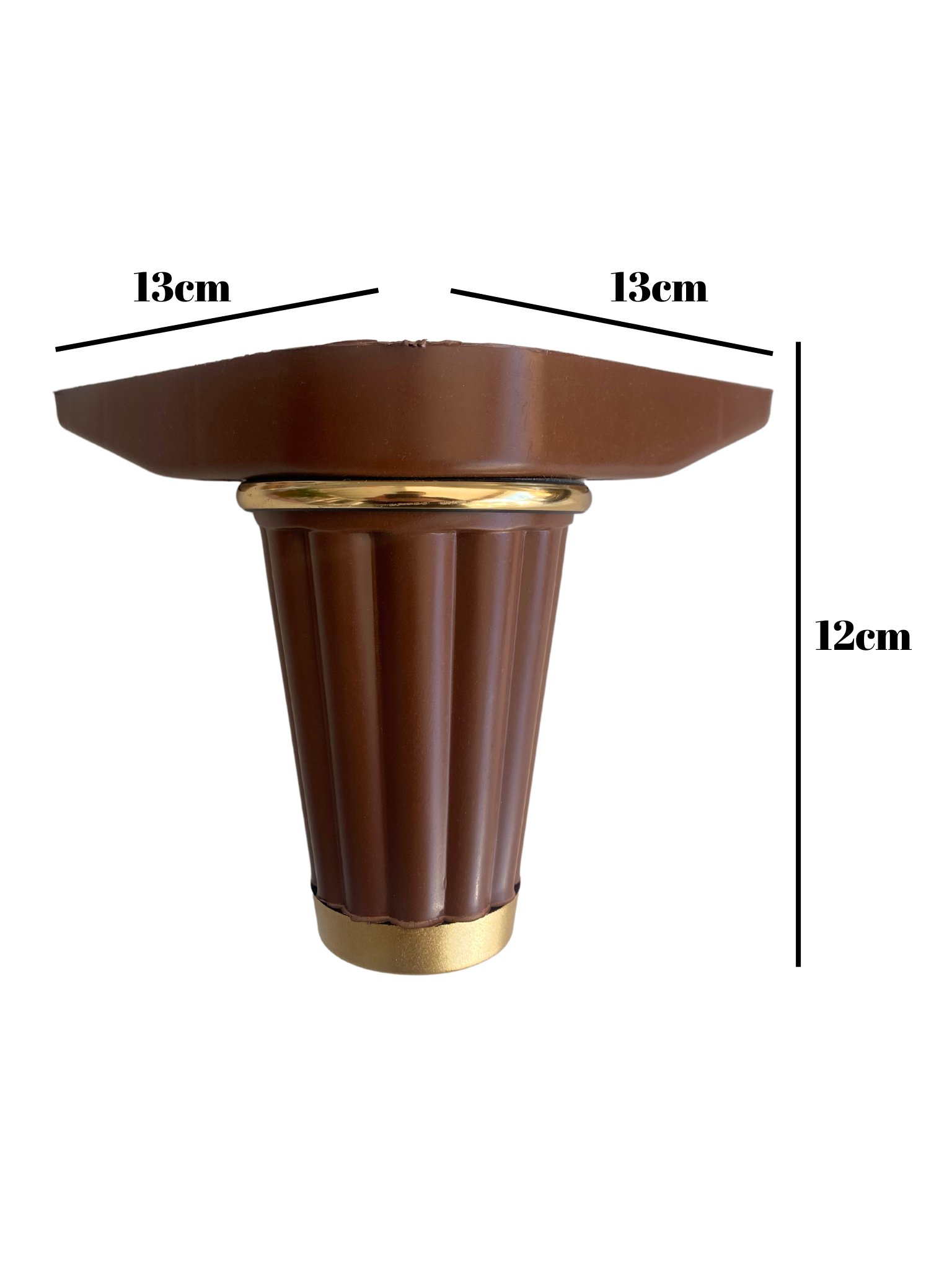 Babil 12 cm Plastik Ayak Mobilya Masa ve Dolap Ayağı(12 cm)(KAHVERENGİ- ALTIN)