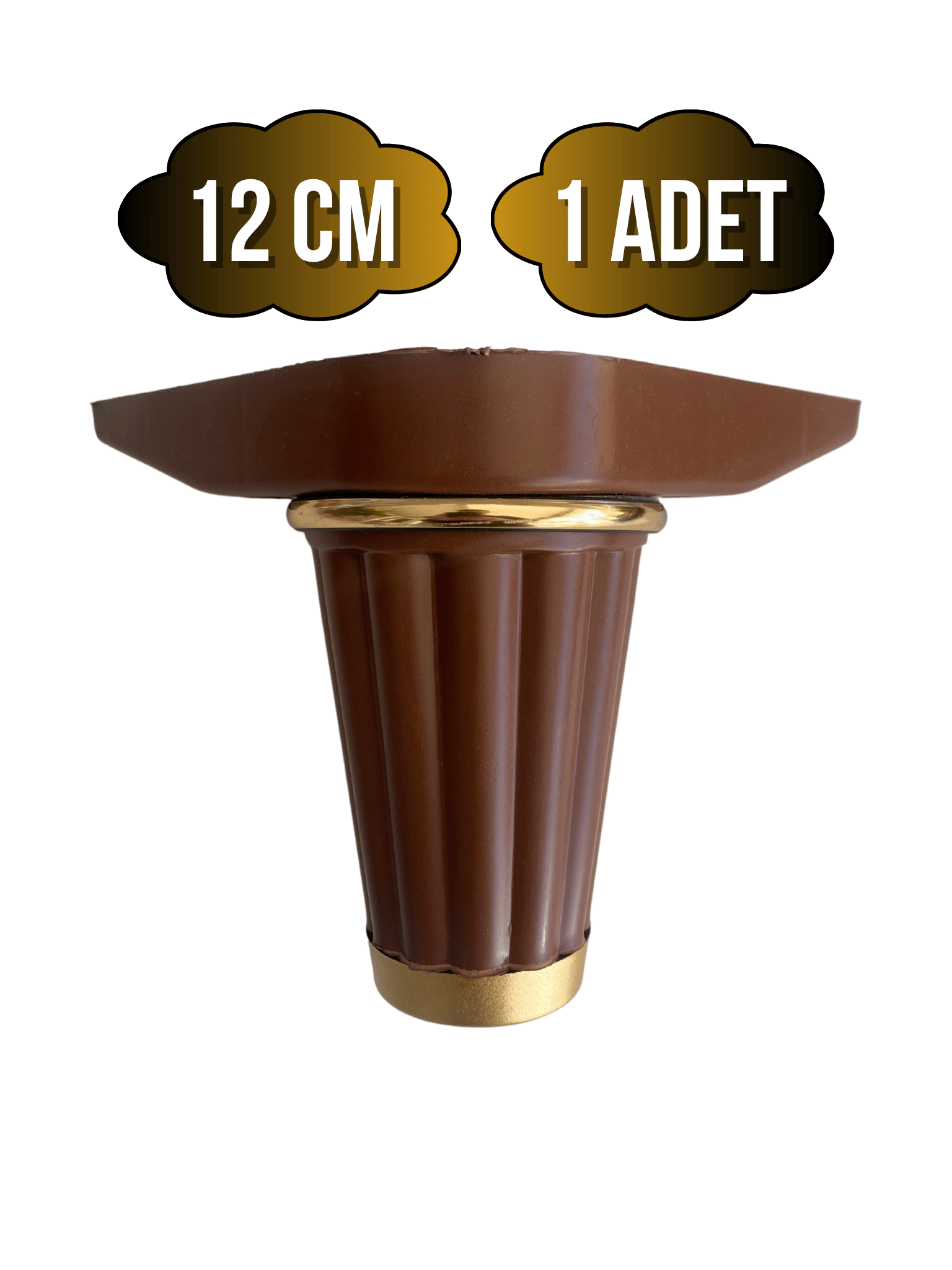 Babil 12cm Plastik Ayak Mobilya Masa ve Dolap Ayağı(12CM)(KAHVERENGİ- ALTIN)