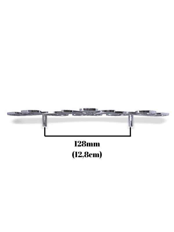 Çiçekli Desenli 128MM Krom Dolap Kulpu Mobilya Kulpu(Krom 128MM)