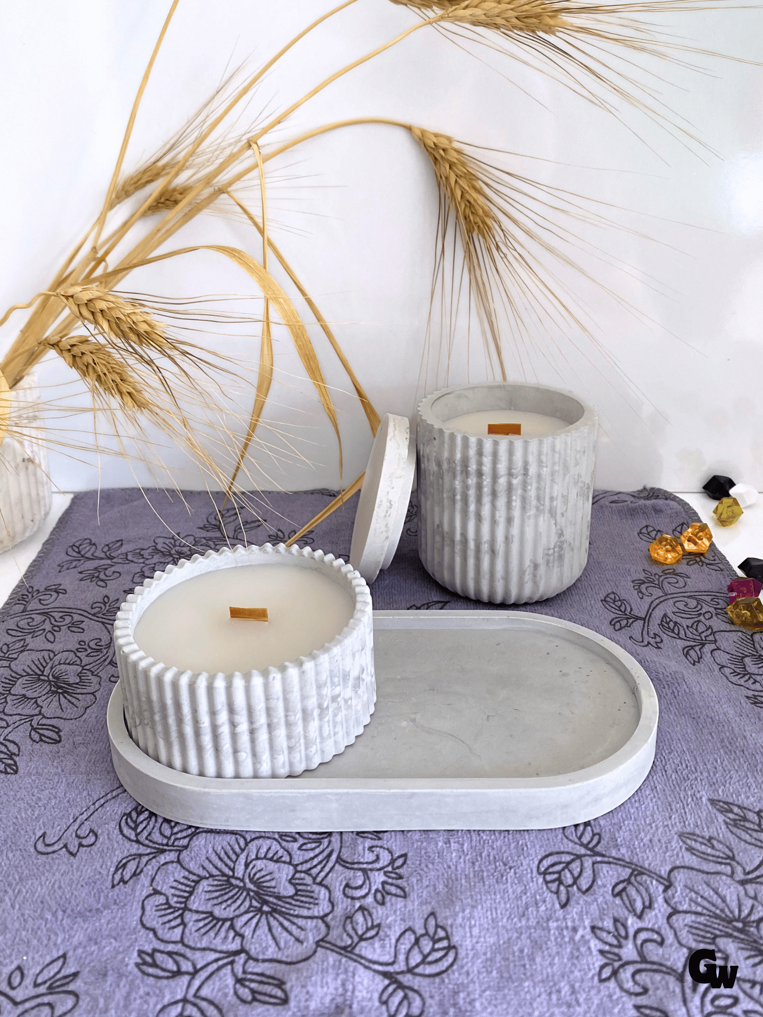 Desenli Desing 3'lü Set Kokulu Mumluk Dekoratif Mum Seti(KOKULU)(4 PARÇA)