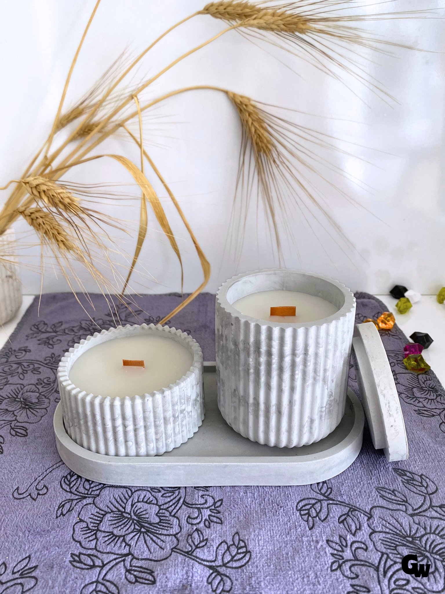 Desenli Desing 3'lü Set Kokulu Mumluk Dekoratif Mum Seti(KOKULU)(4 PARÇA)