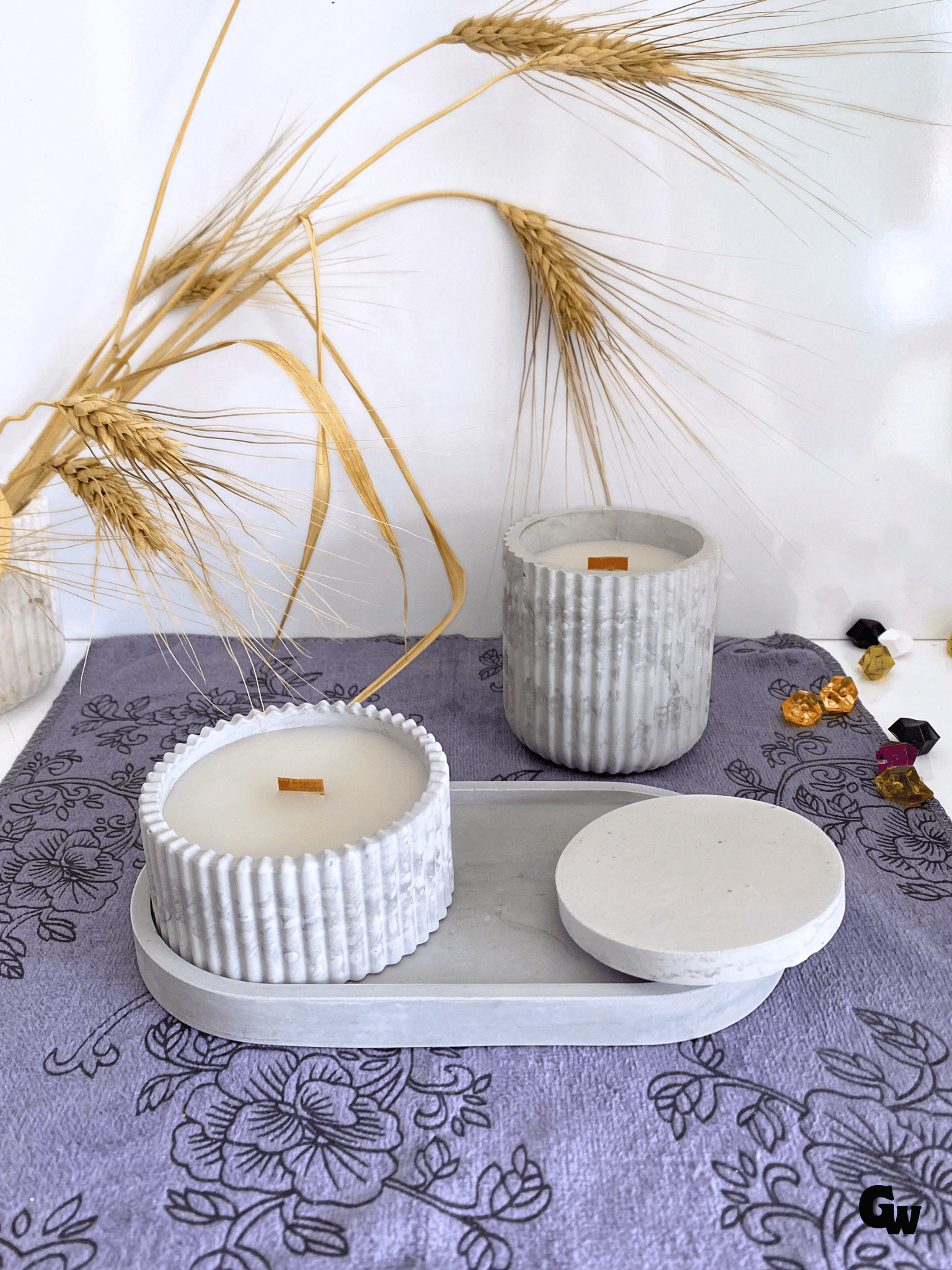 Desenli Desing 3'lü Set Kokulu Mumluk Dekoratif Mum Seti(KOKULU)(4 PARÇA)