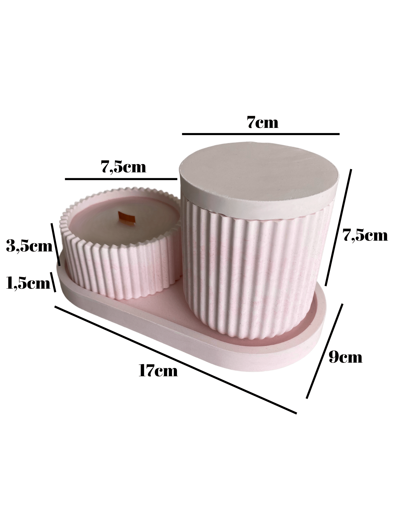 Desenli Desing 3'lü Set Kokulu Mumluk Dekoratif Mum Seti(AÇIK PEMBE)(KOKULU)(4 PARÇA)