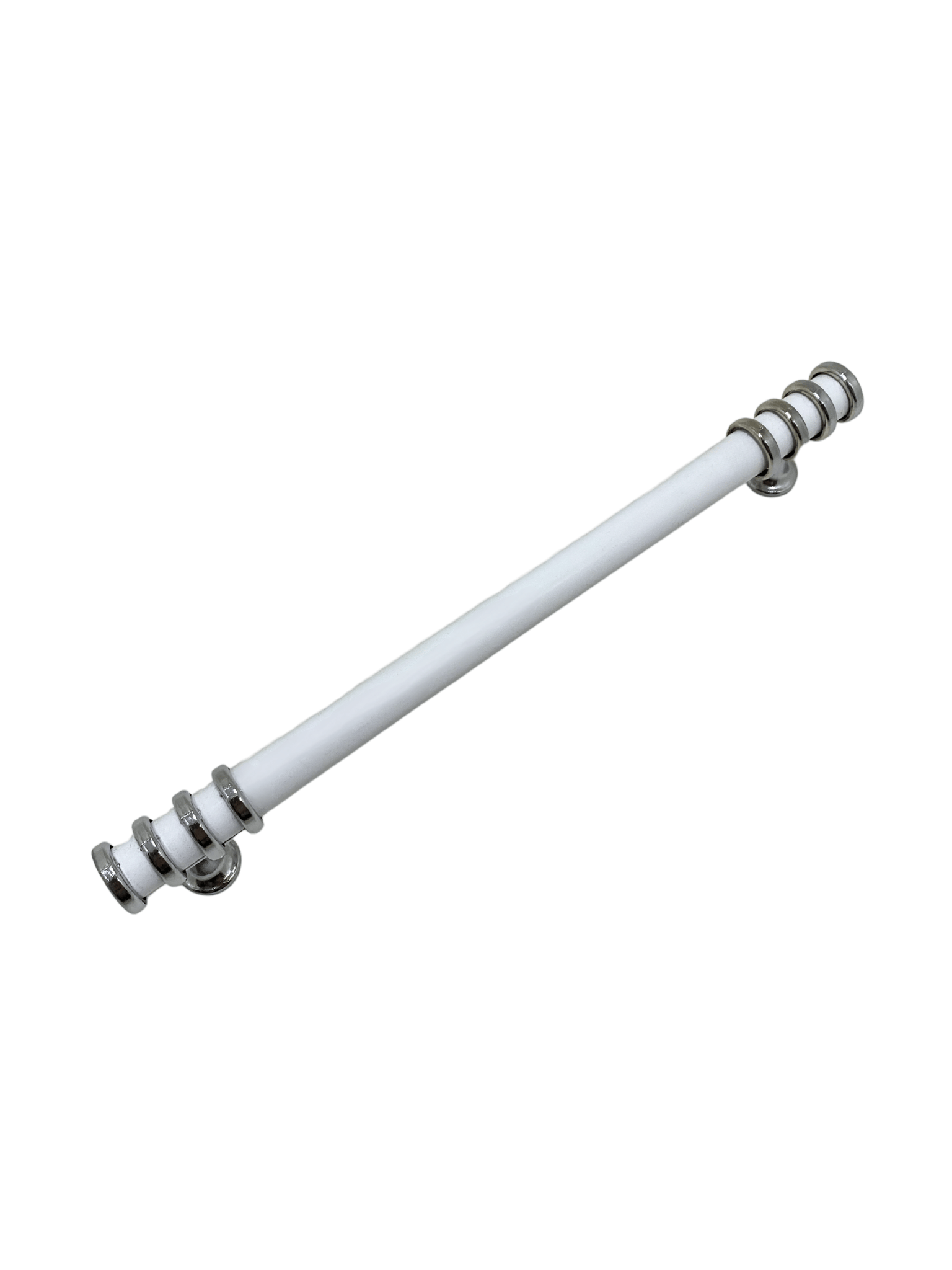 Detay Boru Beyaz Krom Dolap Kulpu Mobilya ve Mutfak Dolap Kulpu(BEYAZ - KROM)(160MM)