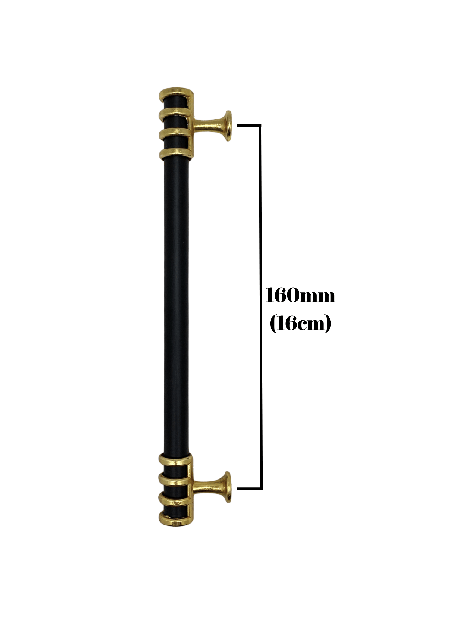 Detay Boru Siyah Altın Dolap Kulpu Mobilya ve Mutfak Dolap Kulpu(SİYAH - ALTIN)(160MM)