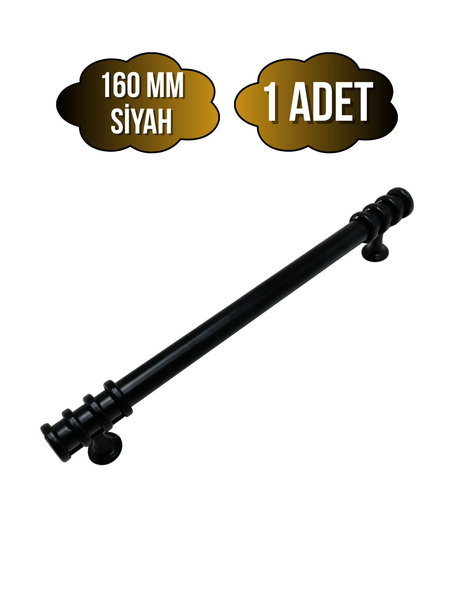 Detay Boru Siyah Desenli Dolap Kulpu Mobilya ve Mutfak Dolap Kulpu(SİYAH)(160MM)