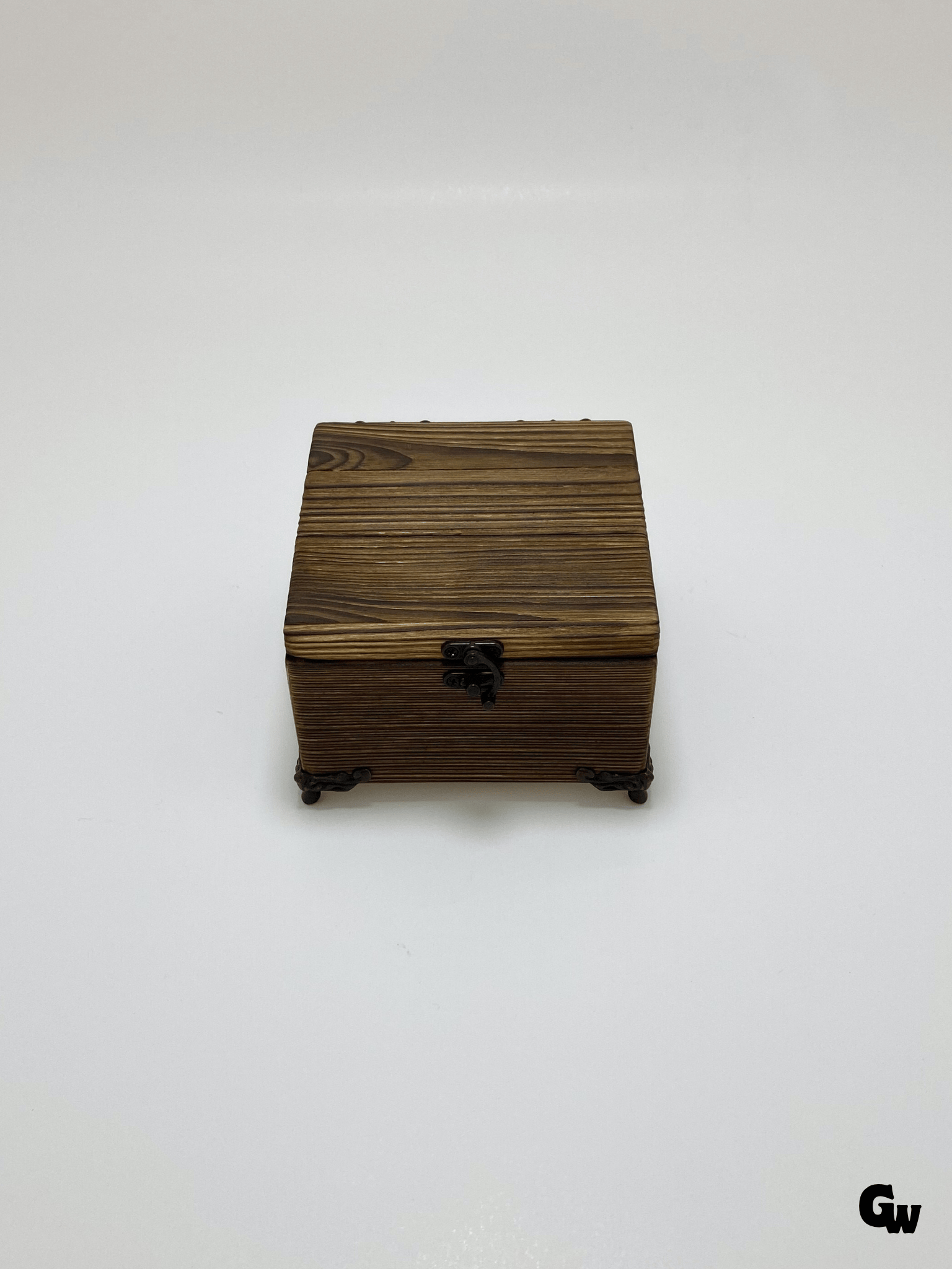 Doğal Ahşap Yakma Takı Kutusu Ahşap Saklama Kutusu(BEYAZ ÇAM)(BOY:12cm EN:12cm Yük:8cm)