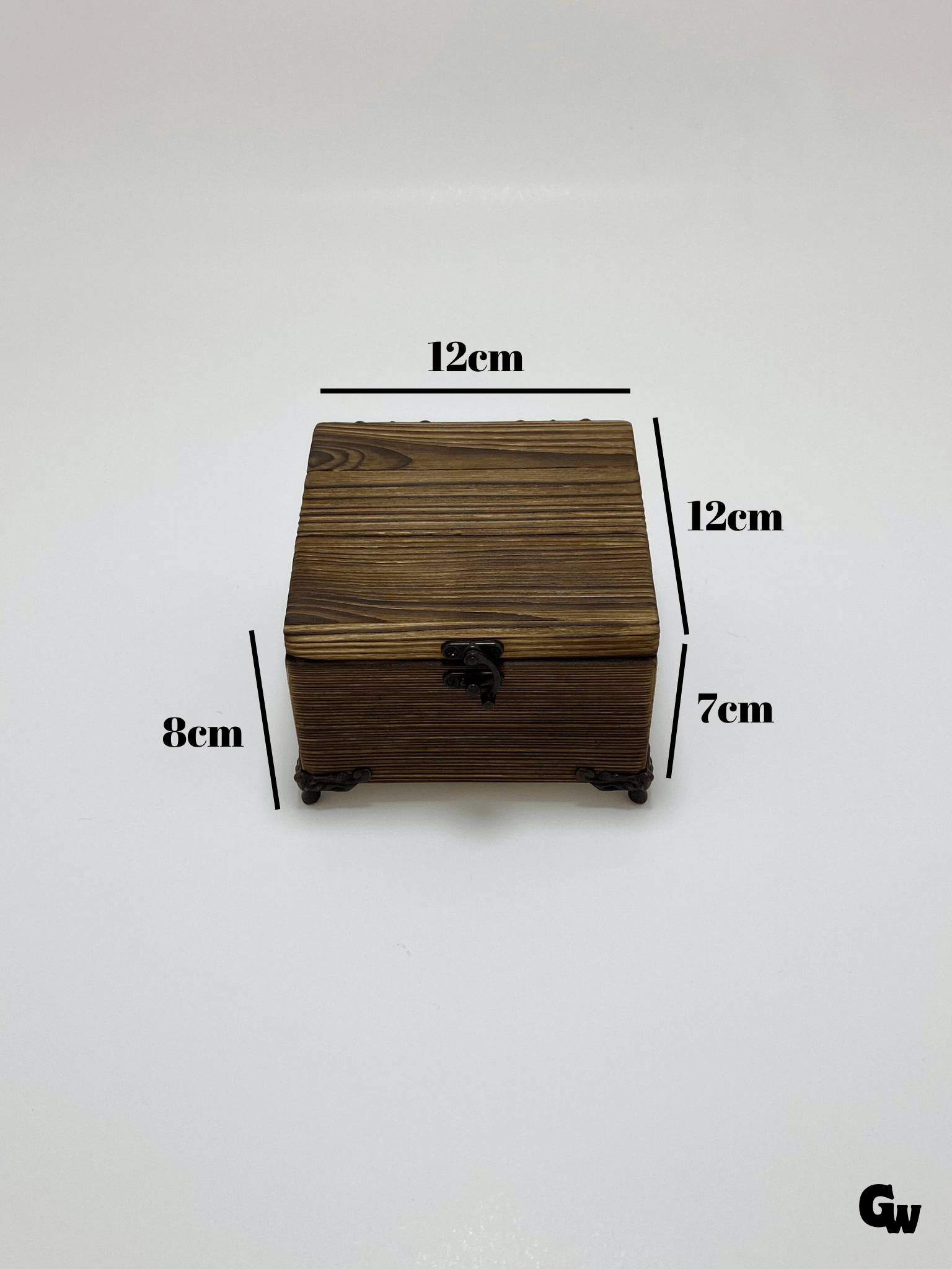 Doğal Ahşap Yakma Takı Kutusu Ahşap Saklama Kutusu(BEYAZ ÇAM)(BOY:12cm EN:12cm Yük:8cm)