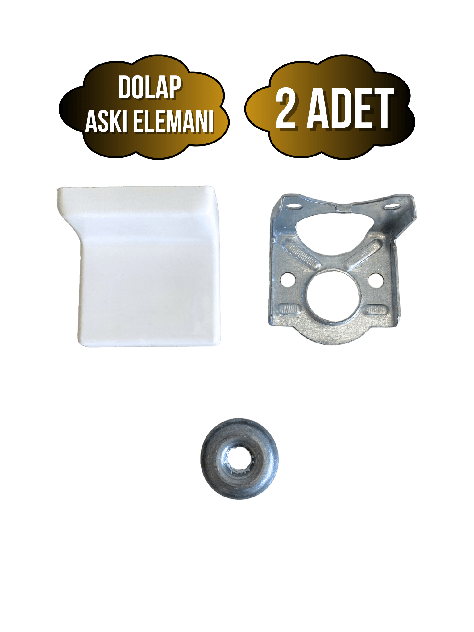 Dolap Askı Elemanı Mobilya Duvar Askı Aparatı(BEYAZ)