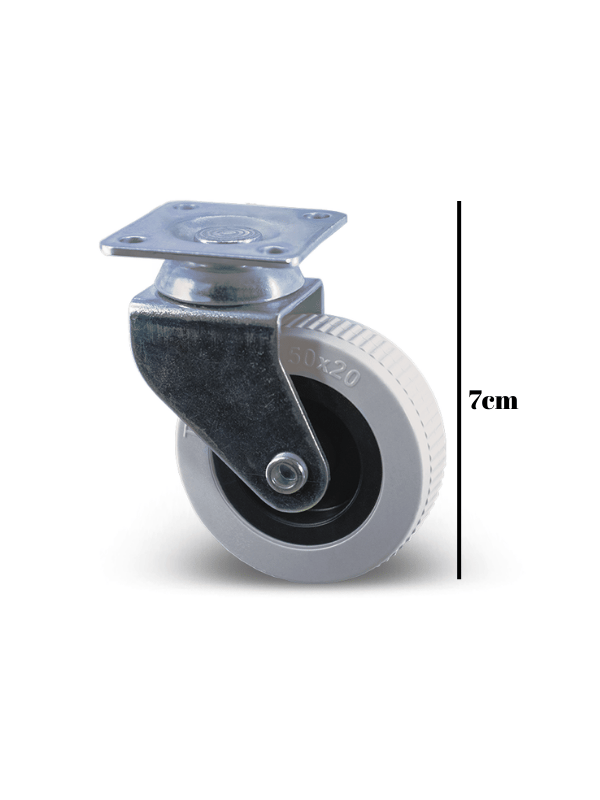 Düz Tabla Frensiz Lüks Masa Tekeri Sehpa Tekeri(KROM - GRİ)(7cm)(TEKER ÖLÇÜ: 50x20mm)