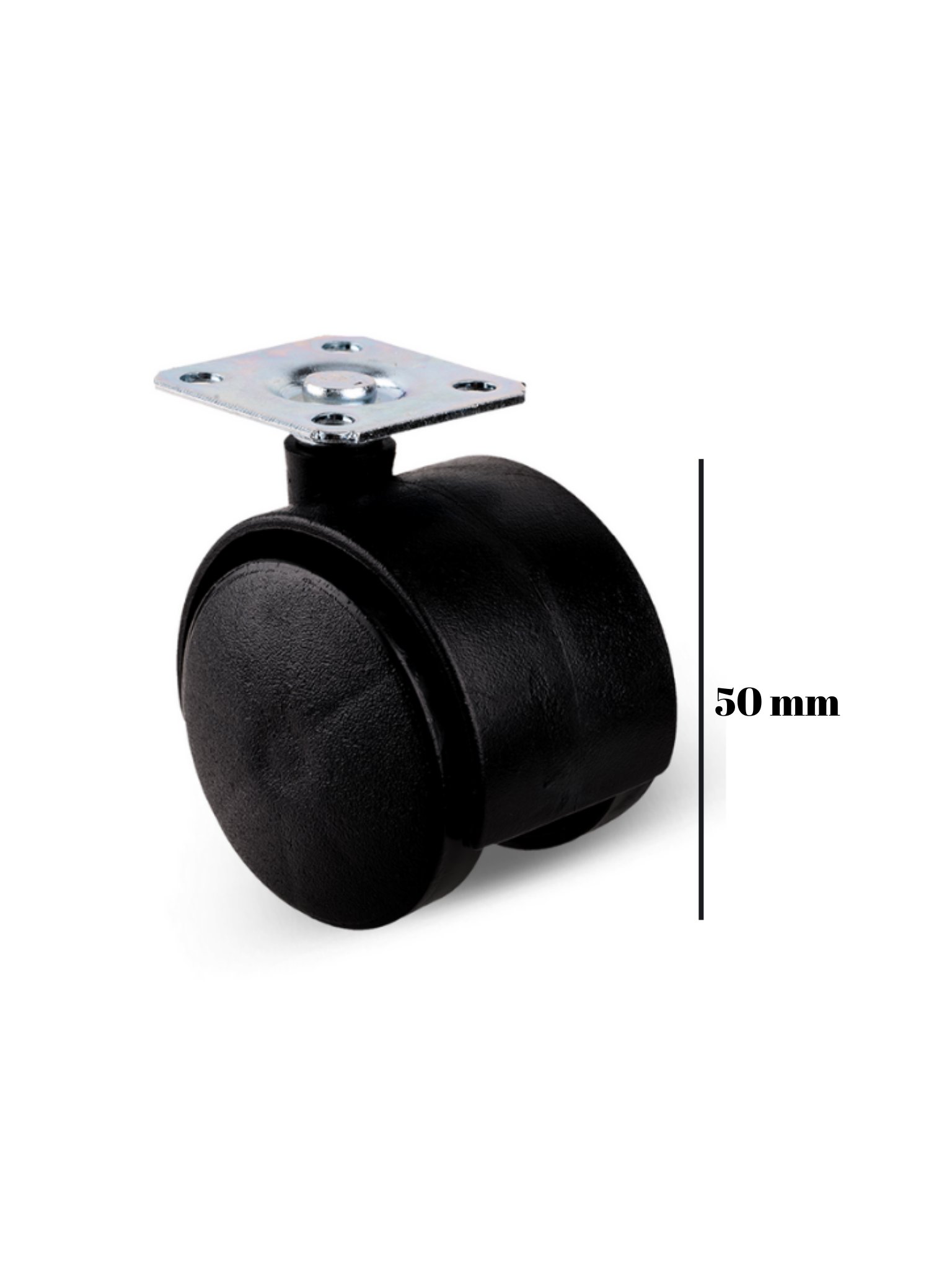 Düz Tablalı Tekerlek 50mm Masa Sehpa Dolap Tekeri(Siyah 50mm)