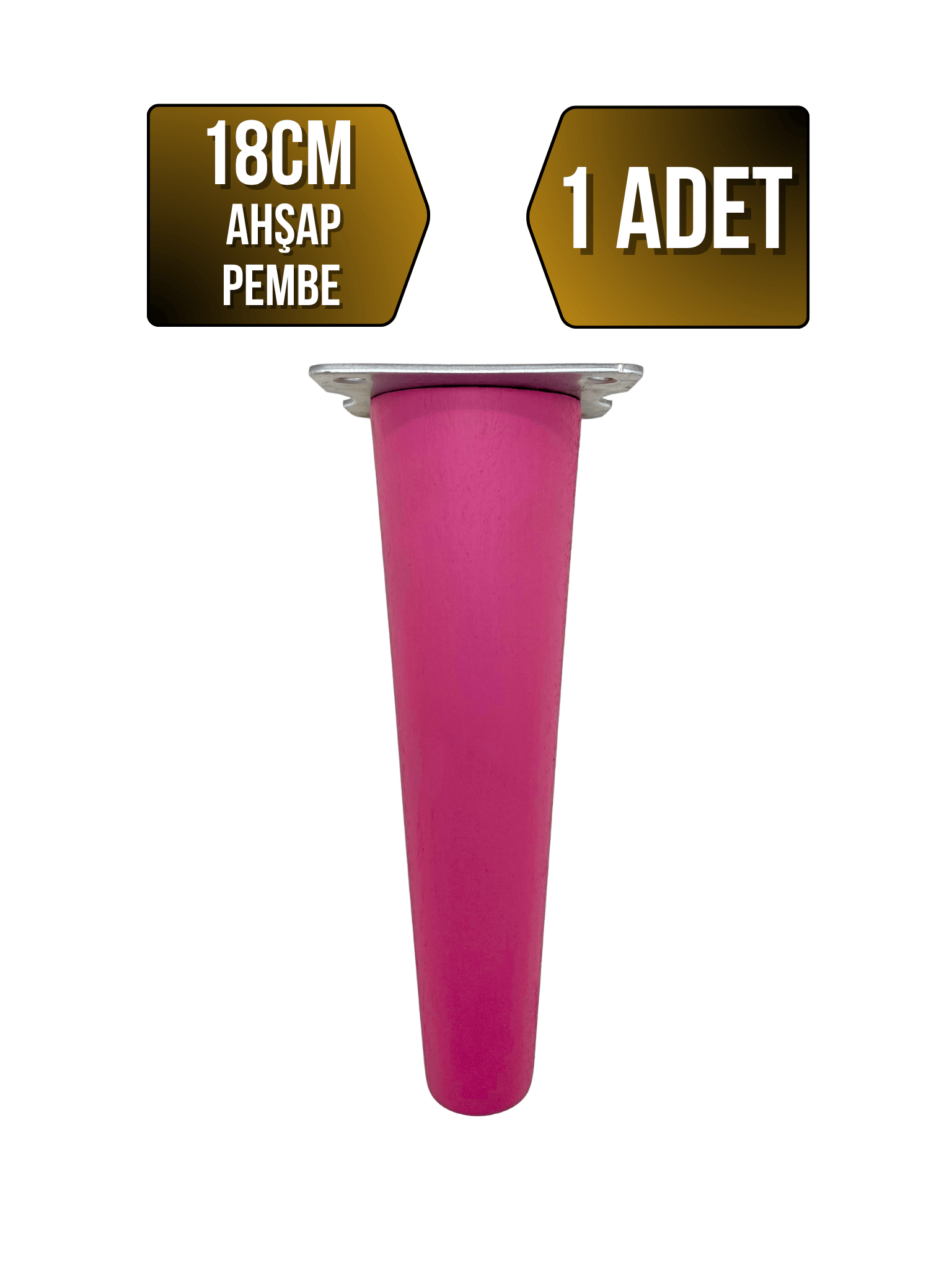 Düz Torna Ahşap Ayak Mobilya Masa ve Dolap Ayağı(PEMBE)(KAYIN / GÜRGEN)