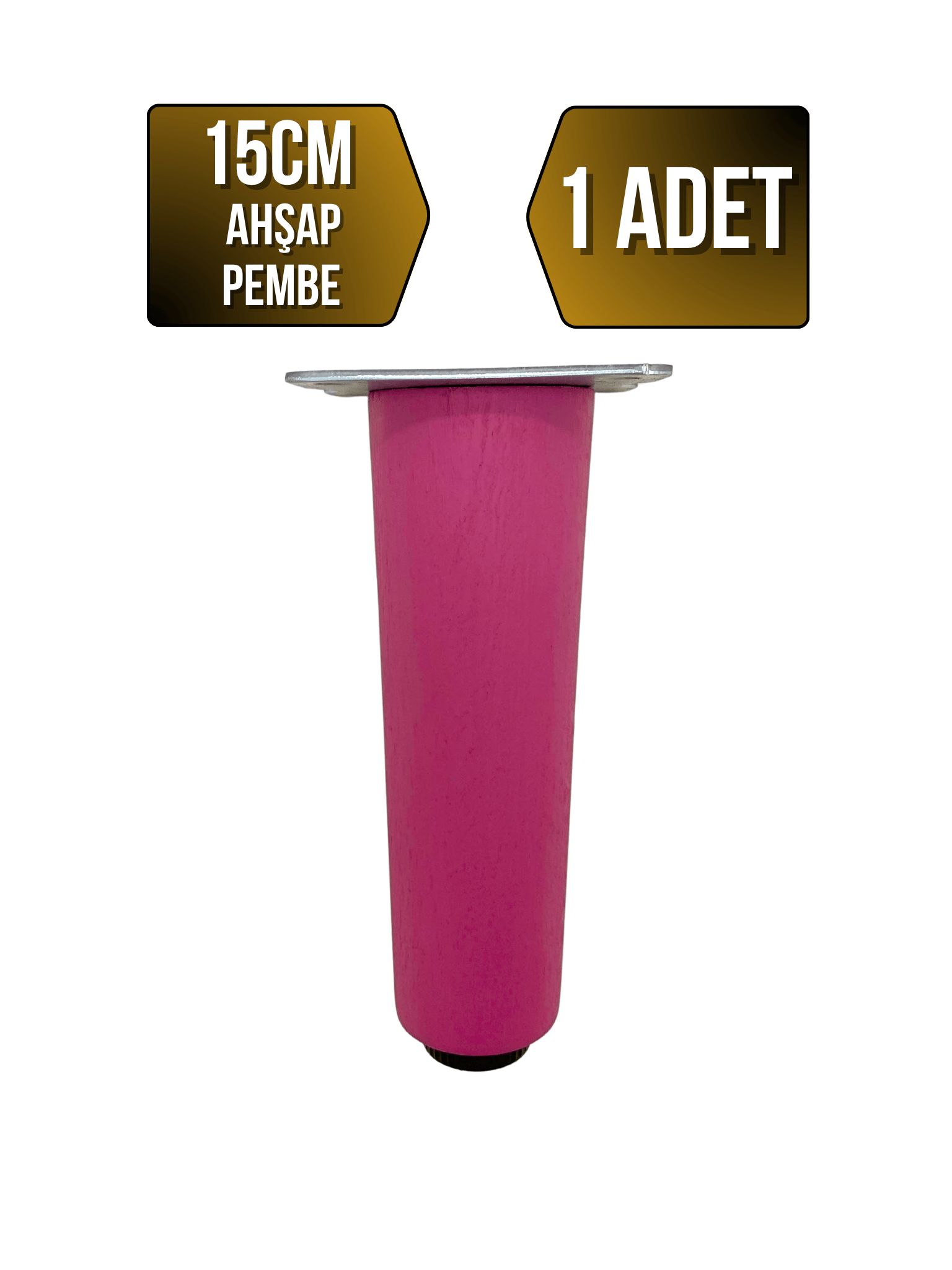 Düz Torna Ayarlı Ahşap Ayak Mobilya Masa ve Dolap Ayağı(PEMBE)(KAYIN / GÜRGEN)