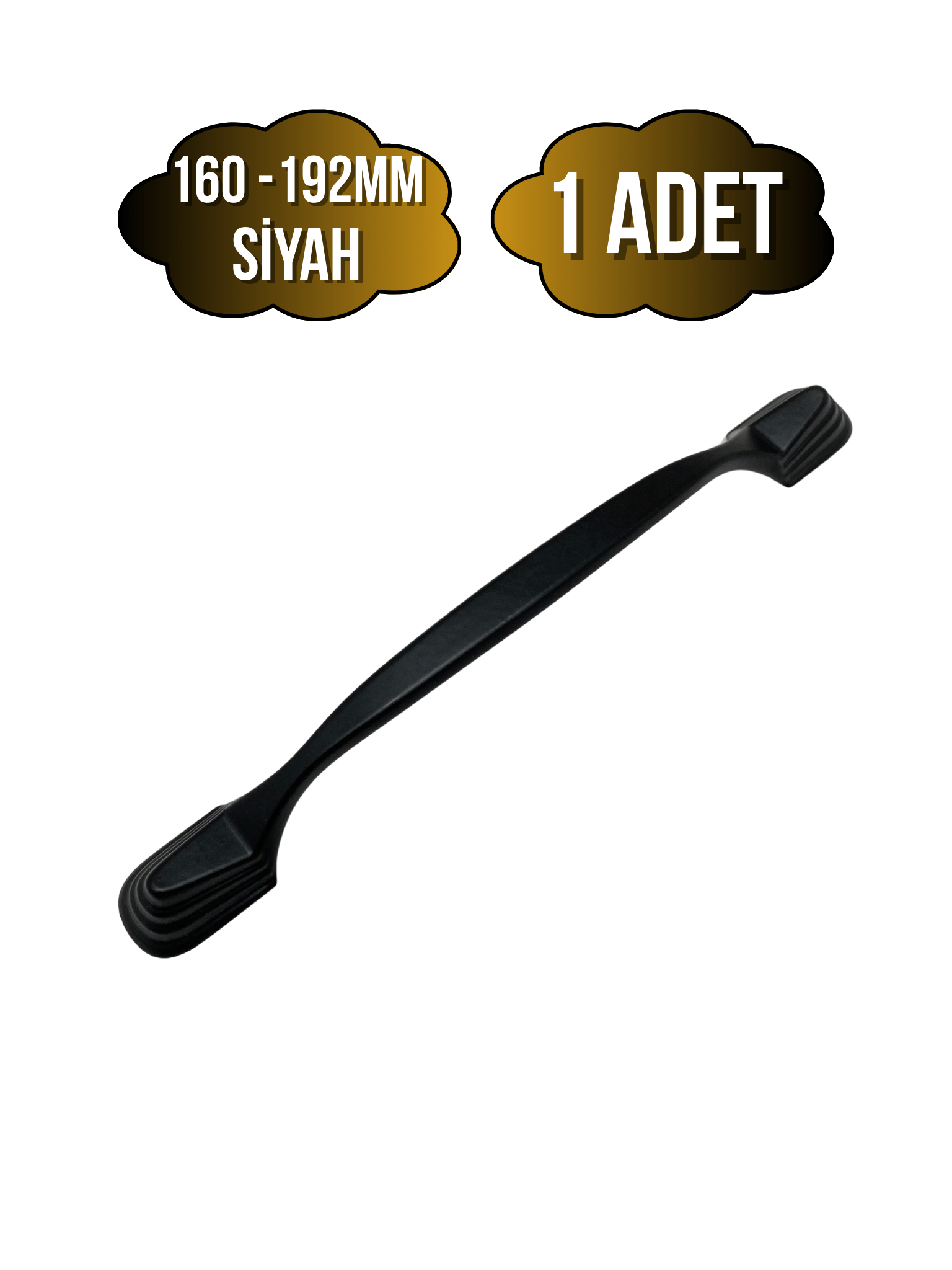 Eymen Lüx Siyah Metal Dolap Kulpu Mobilya ve Mutfak Dolap Kulpu(SİYAH)(160-192MM)