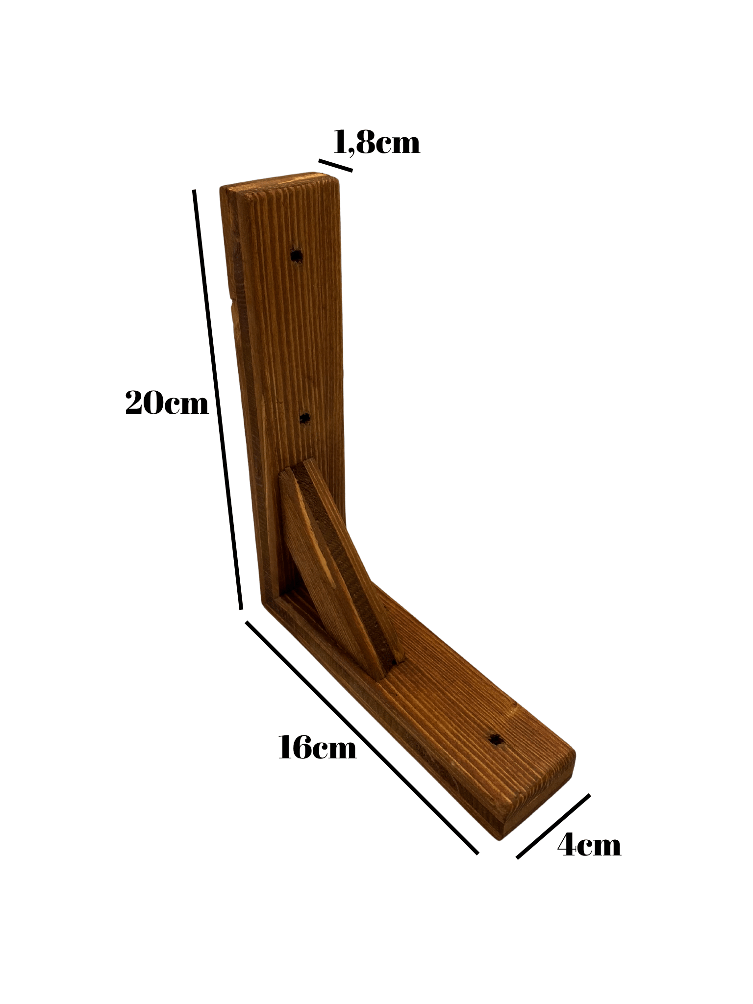 GOLDENWOODEN Raf Altı Ahşap Tutucu L Raf Ahşabı Duvar Sabitleyici(AHŞAP)(CEVİZ)(BEYAZ ÇAM)
