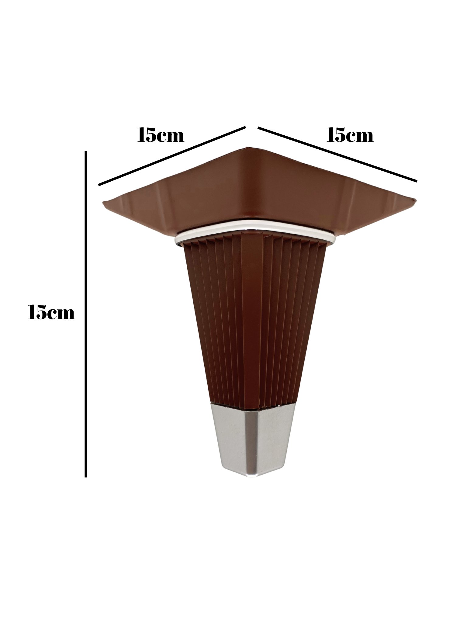 İrem Kahverengi Krom 15cm Plastik Ayak Mobilya Masa ve Dolap Ayağı(KAHVERENGİ KROM)(15CM)