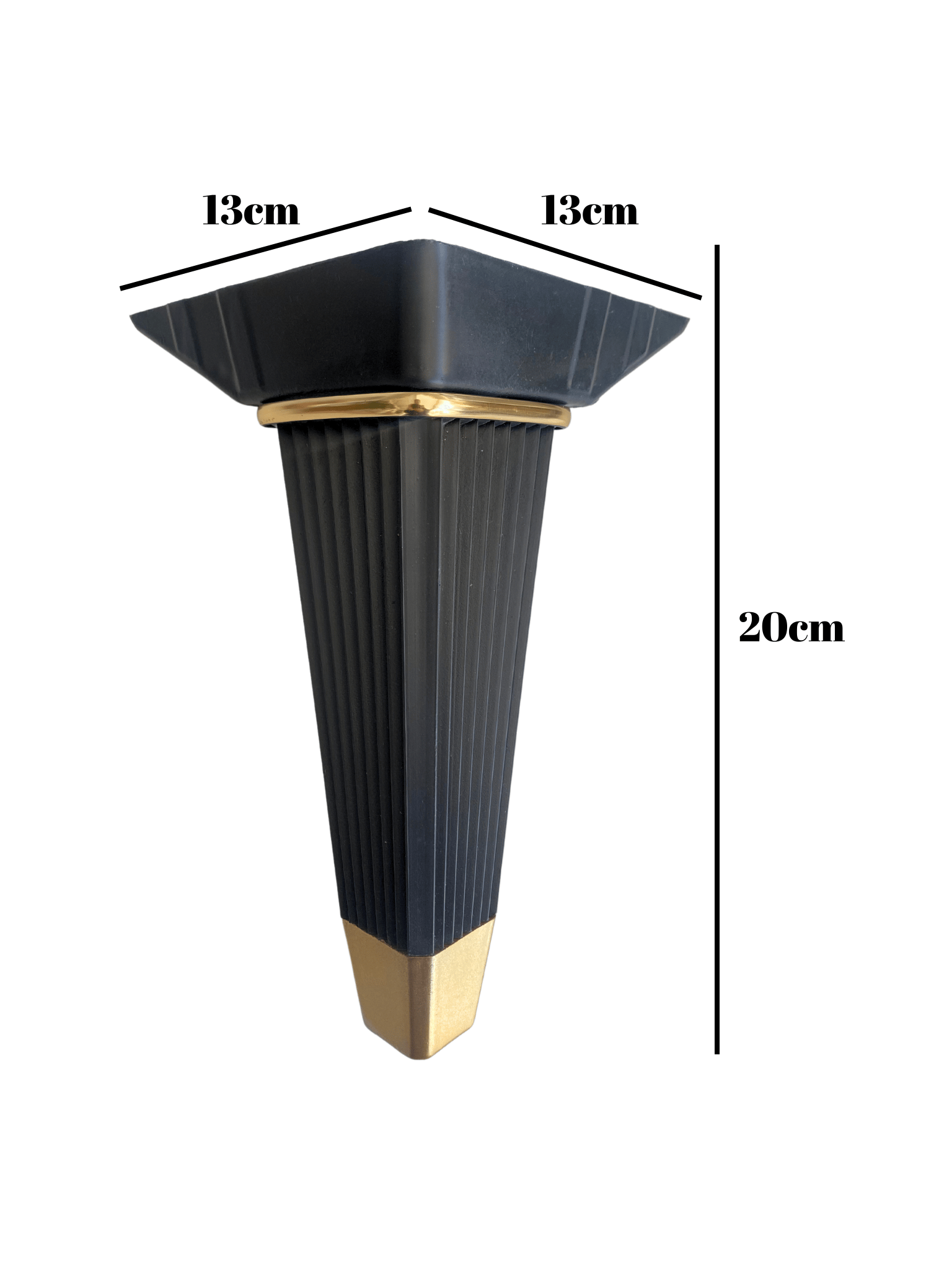 Irem Siyah Altın 20 cm Plastik Ayak Mobilya Masa ve Dolap Ayağı(20cm)(SİYAH - ALTIN)
