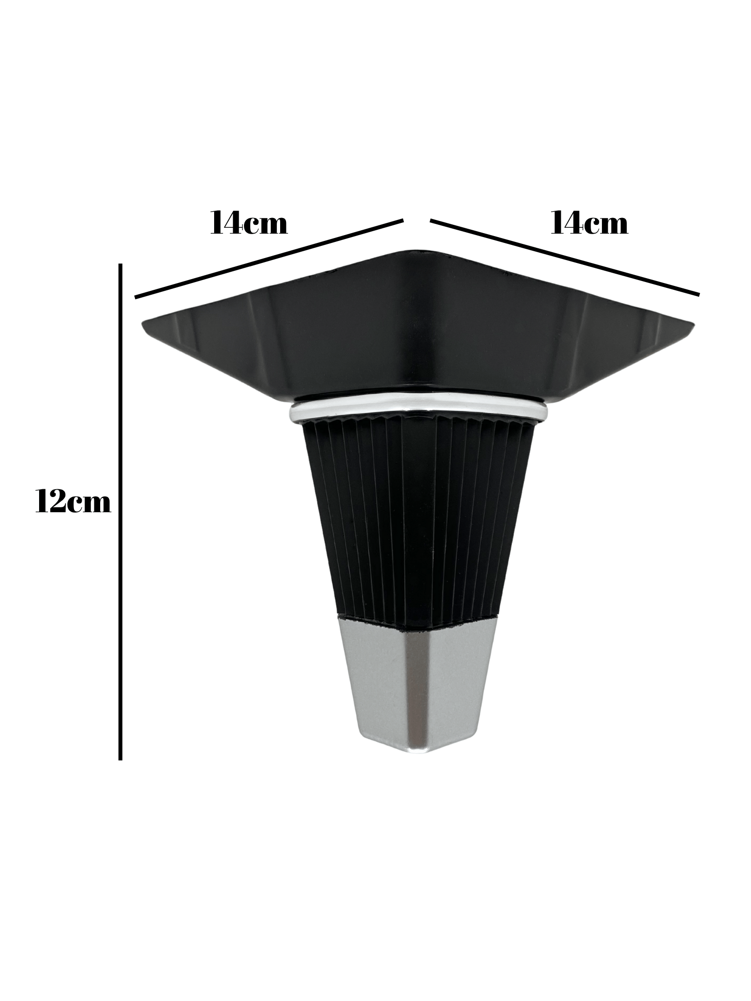 İrem Siyah Krom 12cm Plastik Ayak Mobilya Masa ve Dolap Ayağı(SİYAH KROM)(12CM)
