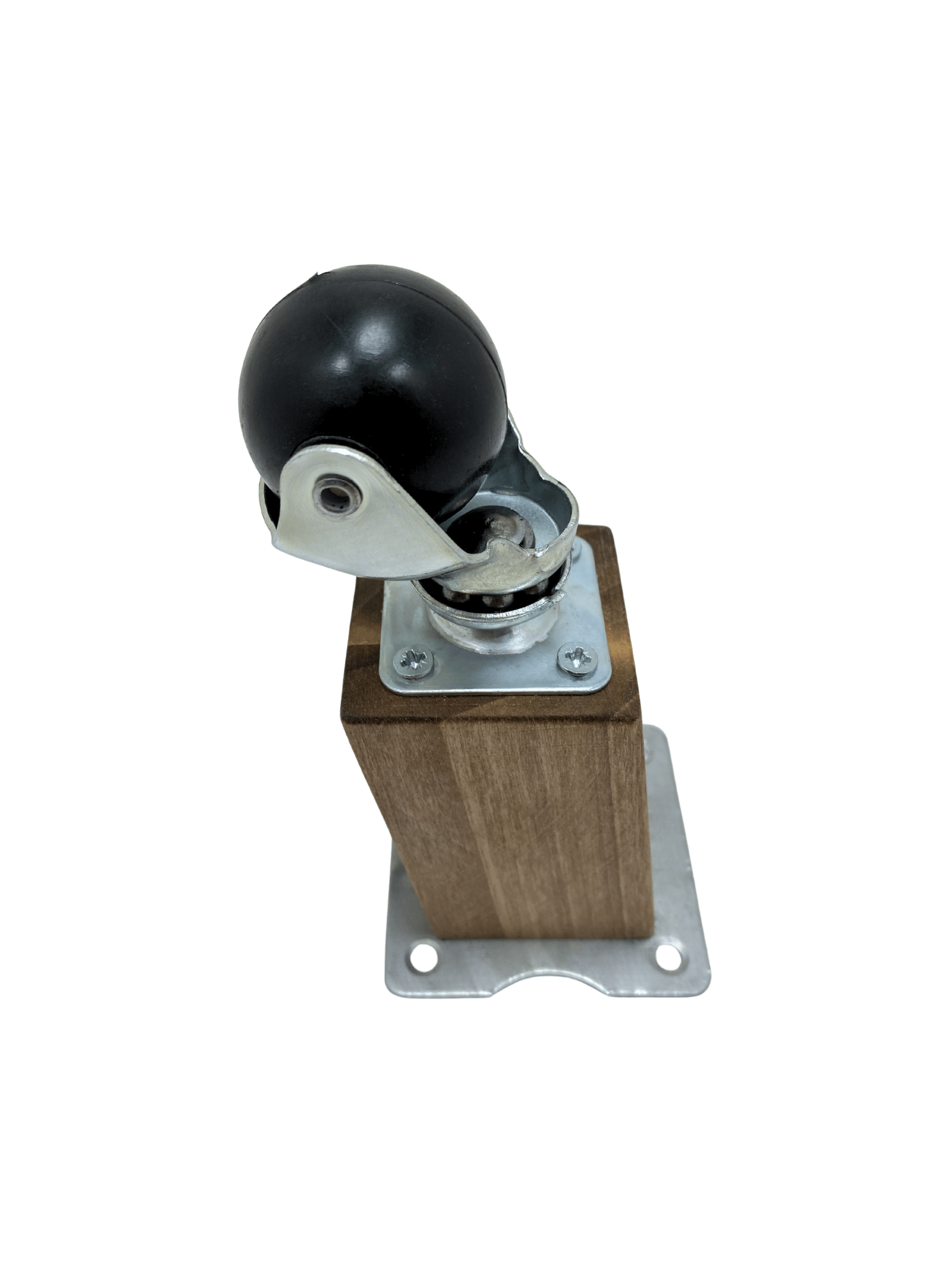 Kale Ahşap Eğimli Top Tekerli Ayak Mobilya Sehpa Tekerli Ayağı(K. CEVİZ)(12CM - 15CM)(CEVİZ AĞACI)