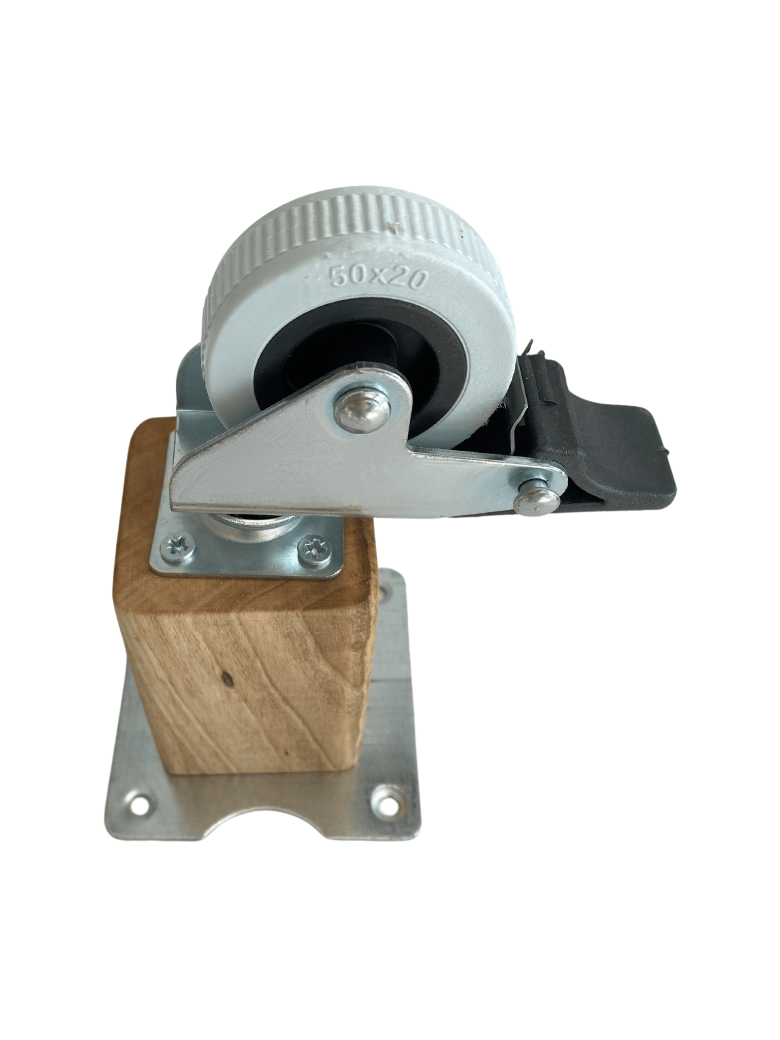 Kale Ahşap Tekerli Ayak Mobilya Masa Dolap Tekerli Ayağı(FRENLİ)(12CM - 15CM)(CEVİZ AĞACI)