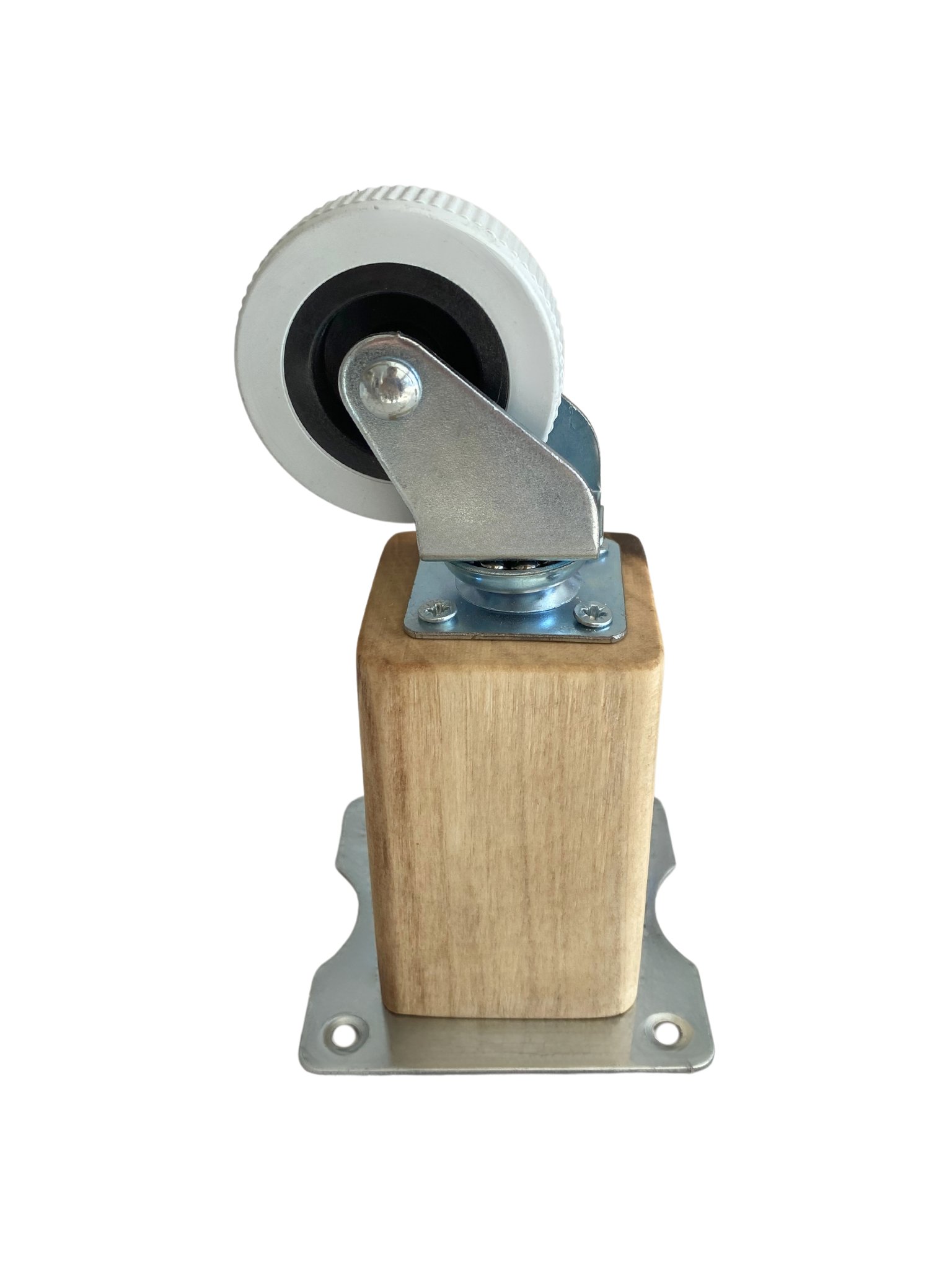 Kale Ahşap Tekerli Ayak Mobilya Masa Dolap Tekerli Ayağı(FRENSİZ)(12CM - 15CM)(CEVİZ AĞACI)