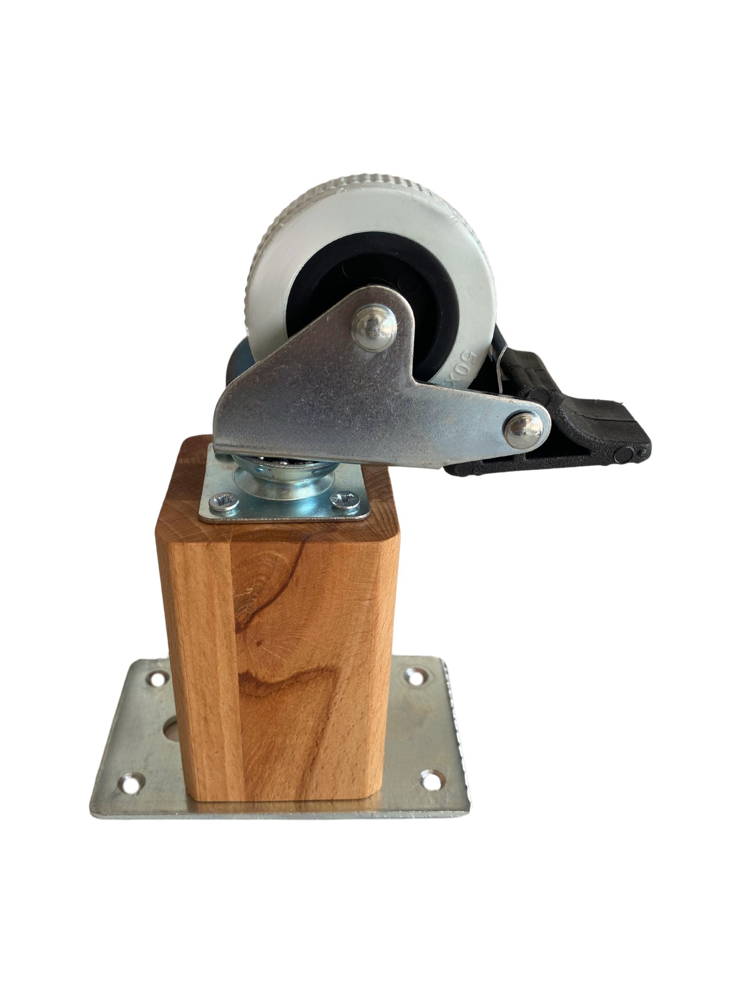 Kale Ahşap Tekerli Ayak Mobilya Masa ve Dolap Tekerli Ayağı(FRENLİ)(12CM-15CM)(KAYIN/GÜRGEN AĞACI)