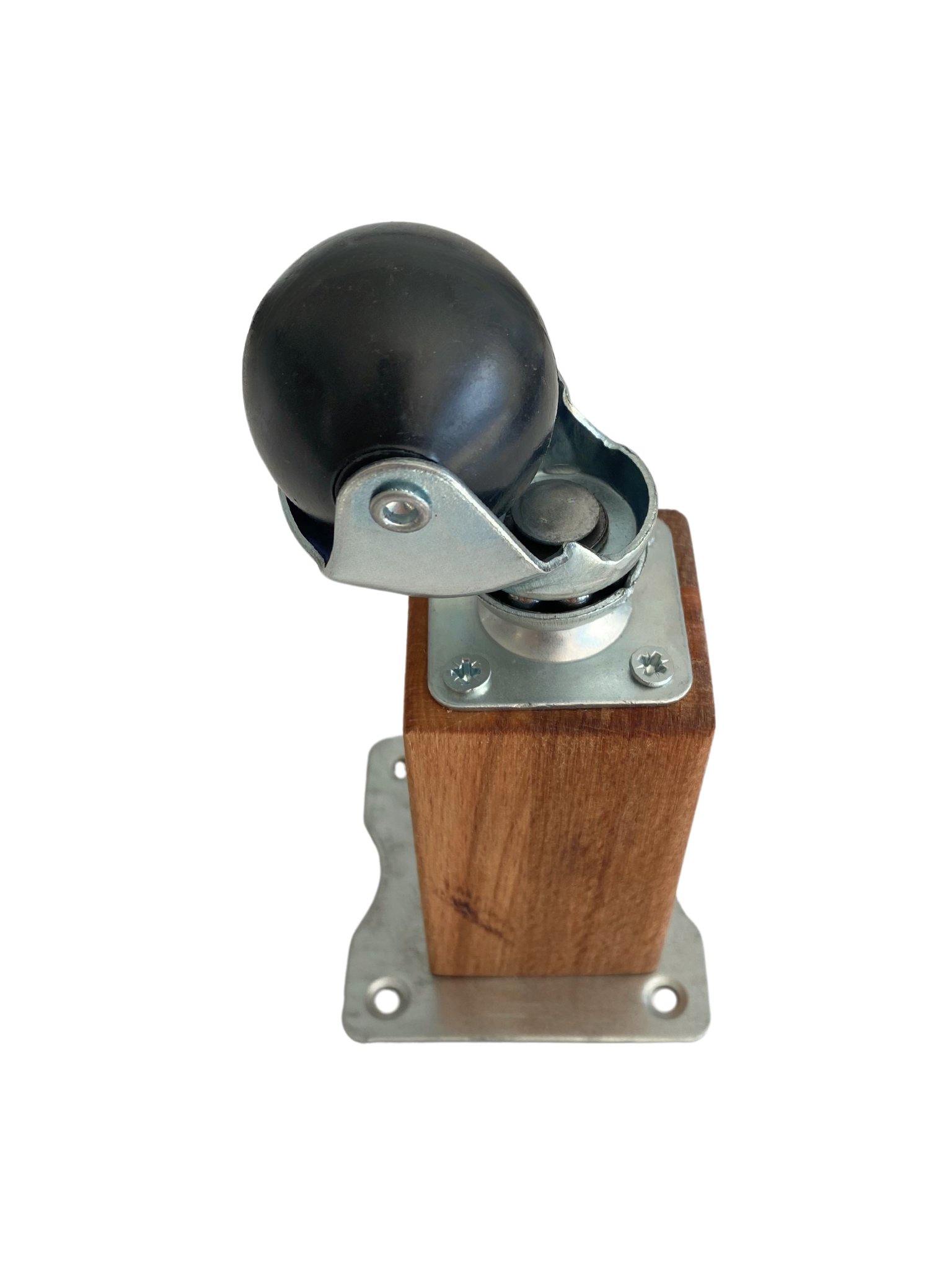 Kale Ahşap Top Tekerli Ayak Mobilya Masa Dolap Tekerli Ayağı FRENSIZ(12CM - 15CM)(KAYIN AĞACI)