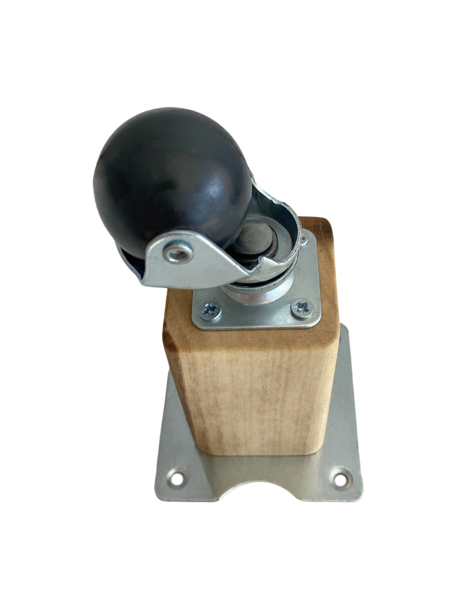 Kale Ahşap Top Tekerli Ayak Mobilya Masa Dolap Tekerli Ayağı FRENSIZ(12CM - 15CM)(CEVİZ AĞACI)