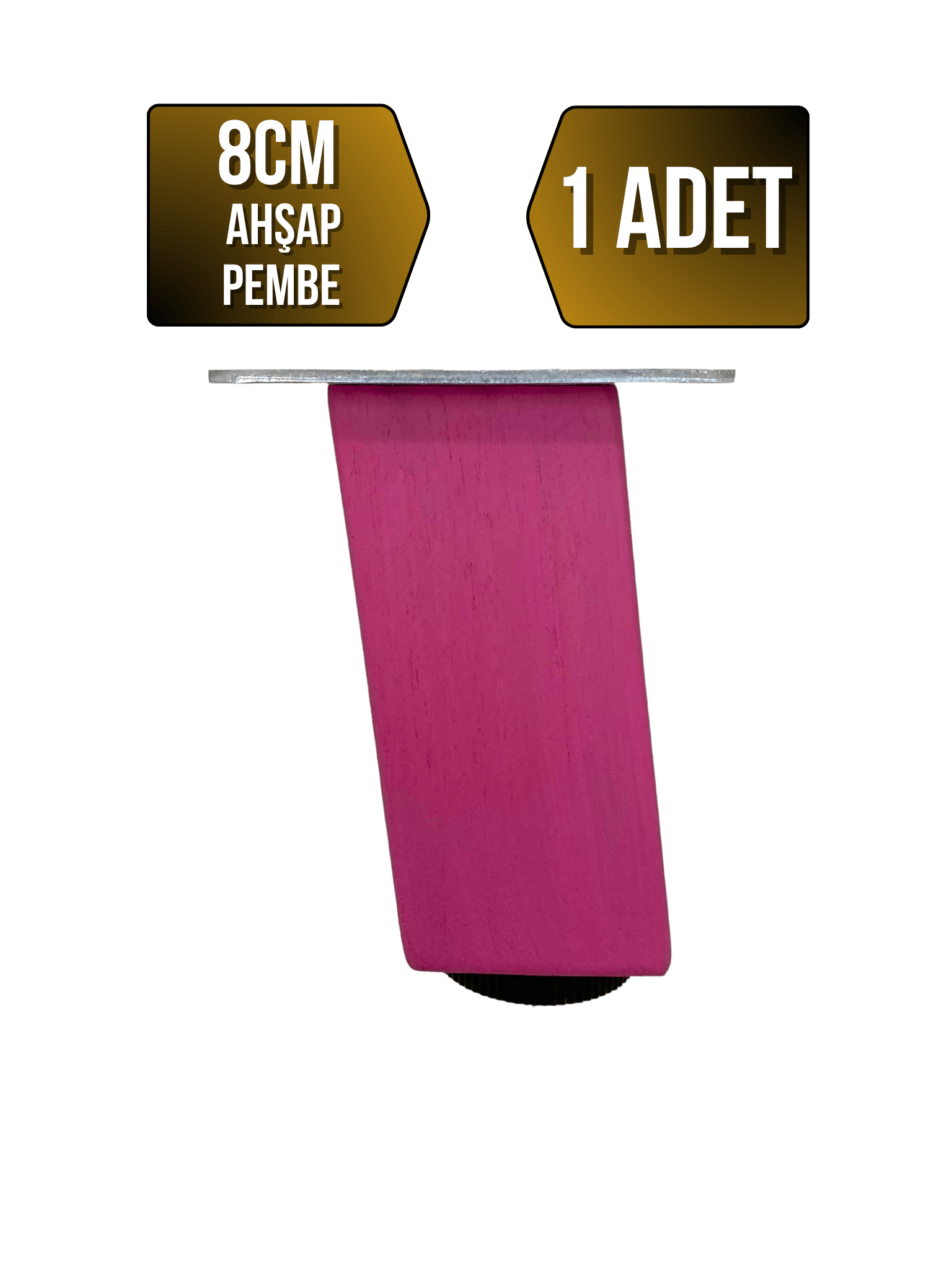 Kale Eğimli Ayarlı Ahşap Ayak Mobilya Masa ve Dolap Ayağı(PEMBE)