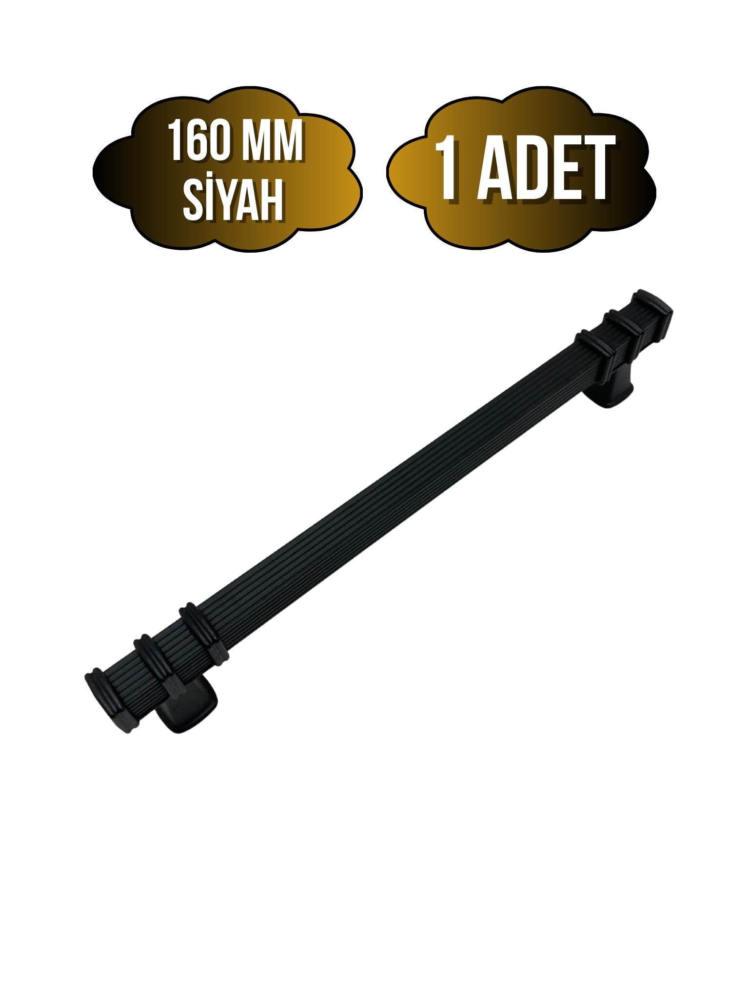 Kare Çizgili Siyah Metal Dolap Kulpu Mobilya ve Mutfak Dolap Kulpu(SİYAH)(160MM)