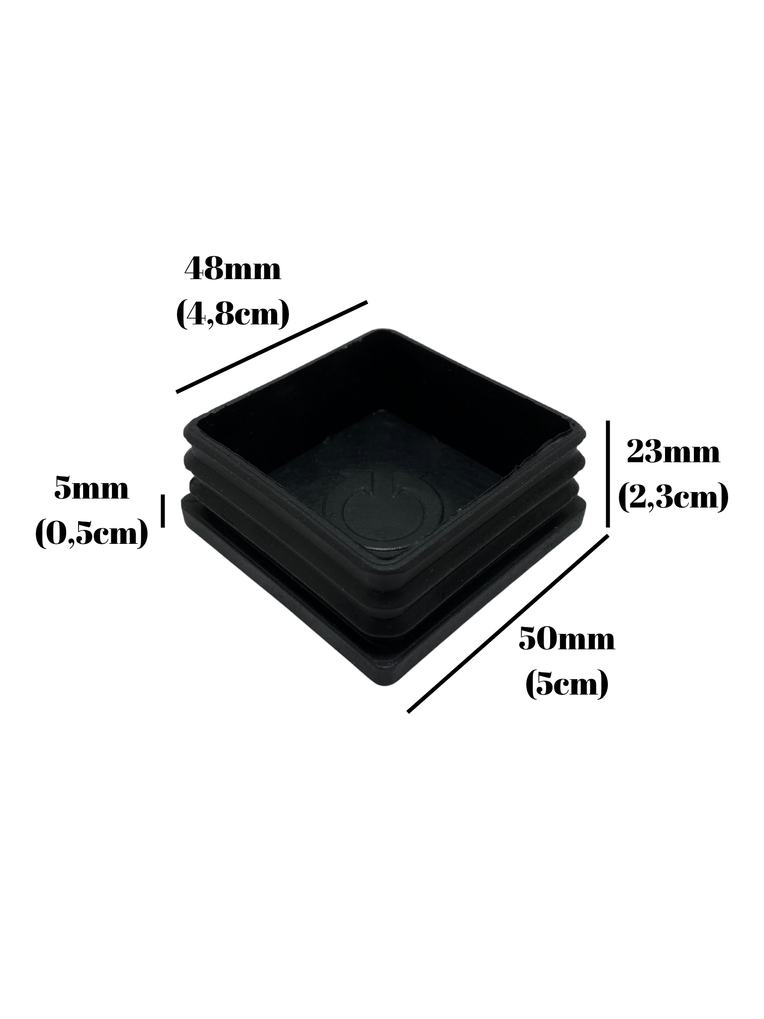 Kare Demir Profil İç Tapa Geçme Plastik Ayak Geçme Koruma Plastiği(50MM)(SİYAH)