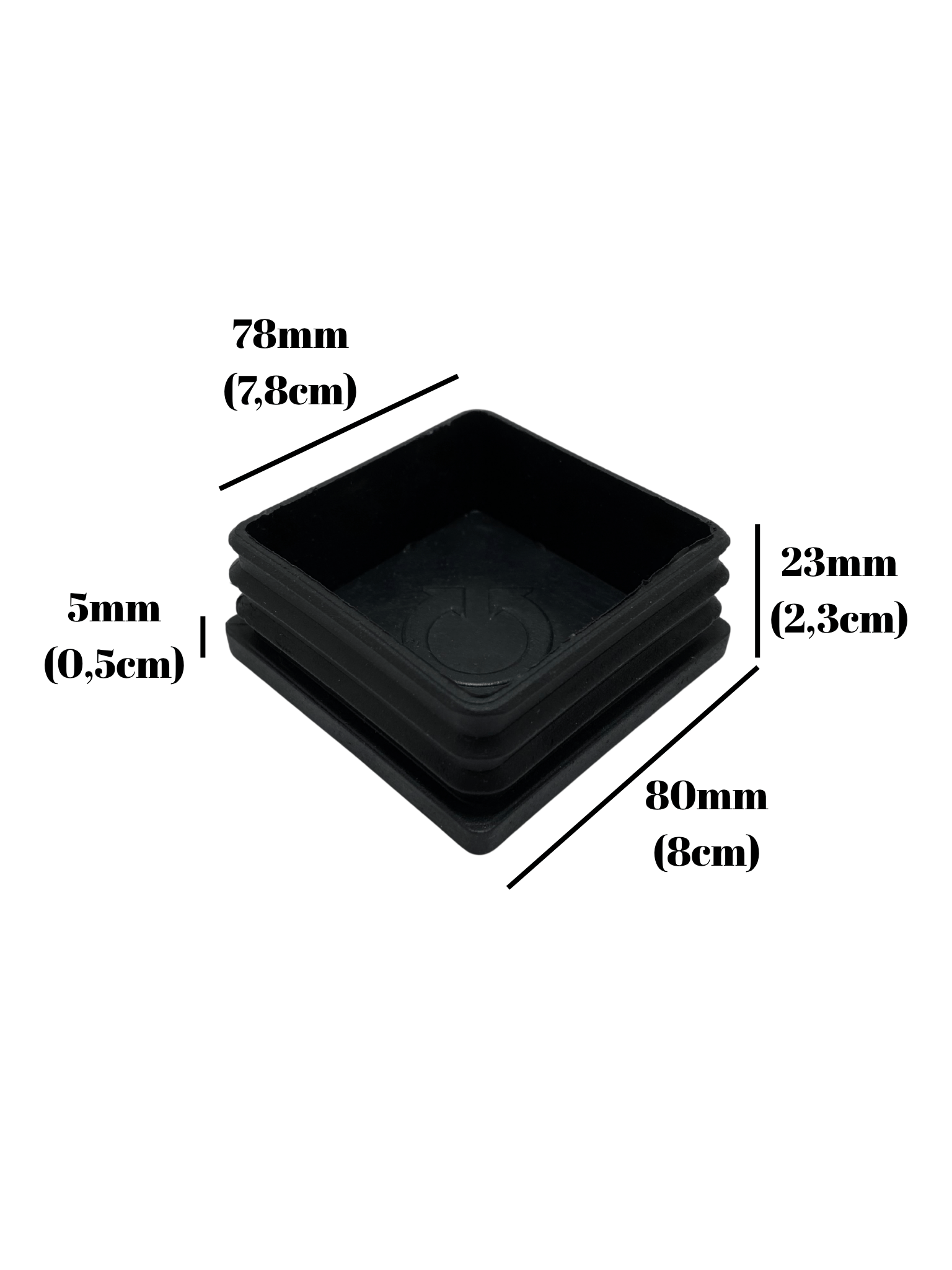 Kare Demir Profil İç Tapa Geçme Plastik Ayak Geçme Koruma Plastiği(80MM)(SİYAH)