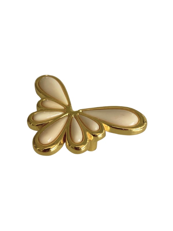 Kelebek Altın Krem 32mm Dolap Kulpu Mobilya Kulpu(32mm)(ALTIN KREM)