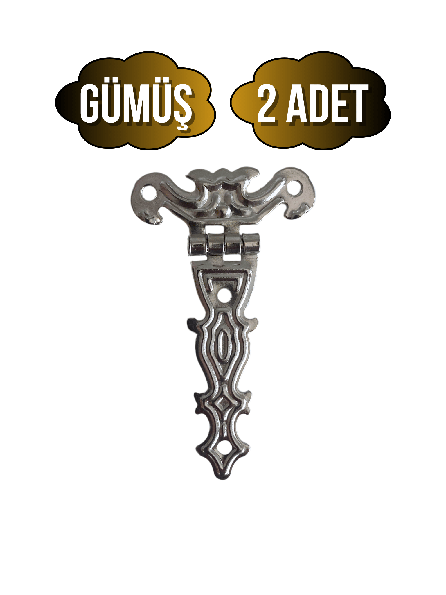 Kelebek Büyük Gümüş Dolap Menteşesi Mobilya Kutu Menteşesi(GÜMÜŞ)(EN:4CM BOY:7CM)