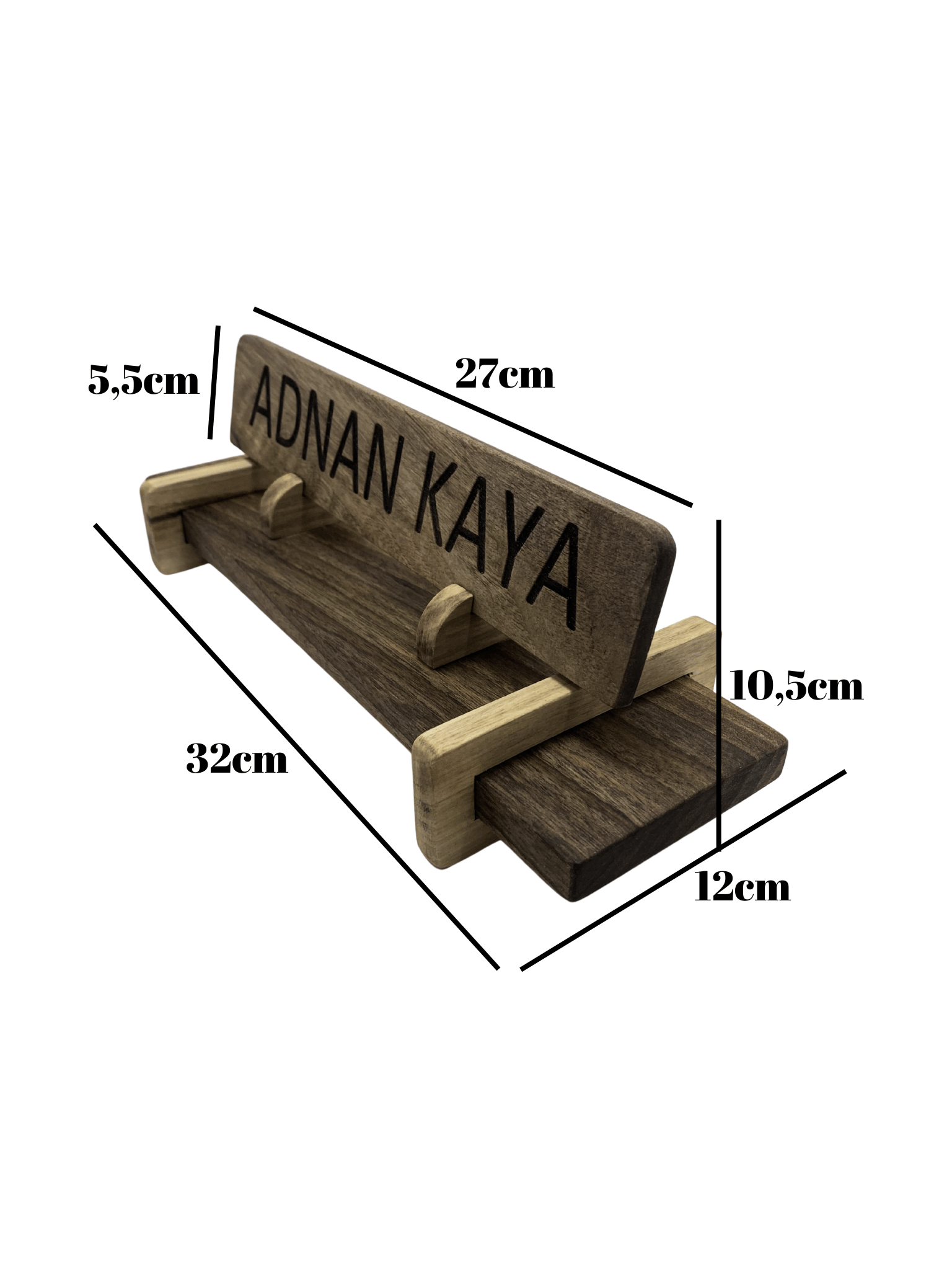Kişiye Özel Doğal Ahşap Masa Üstü Ünvan İsimlik(CEVİZ)(KİŞİYE ÖZEL)